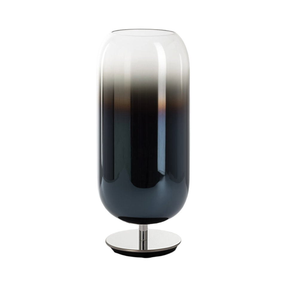 Tischlampe GOPLE blau mit silbernem Fuß