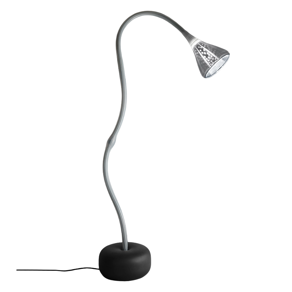 Vloerlamp PIPE wit met zwarte voet