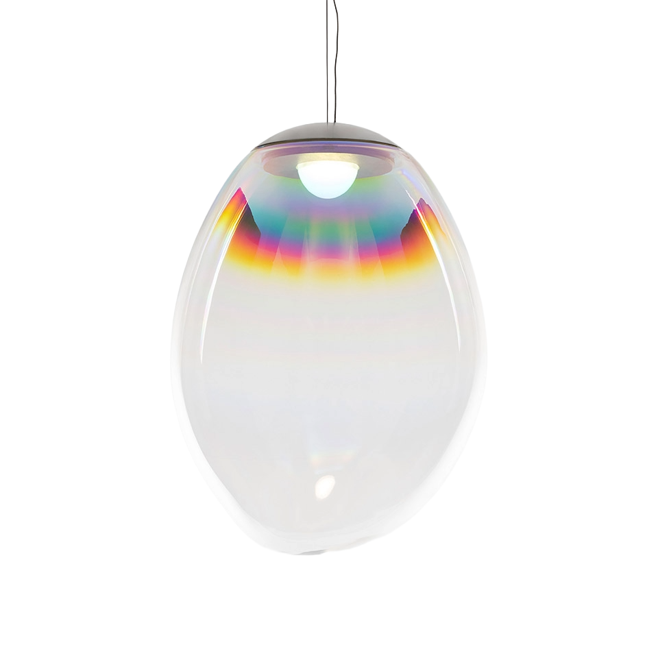 STELLAR NEBULA pendant lamp with iridescent blown glass