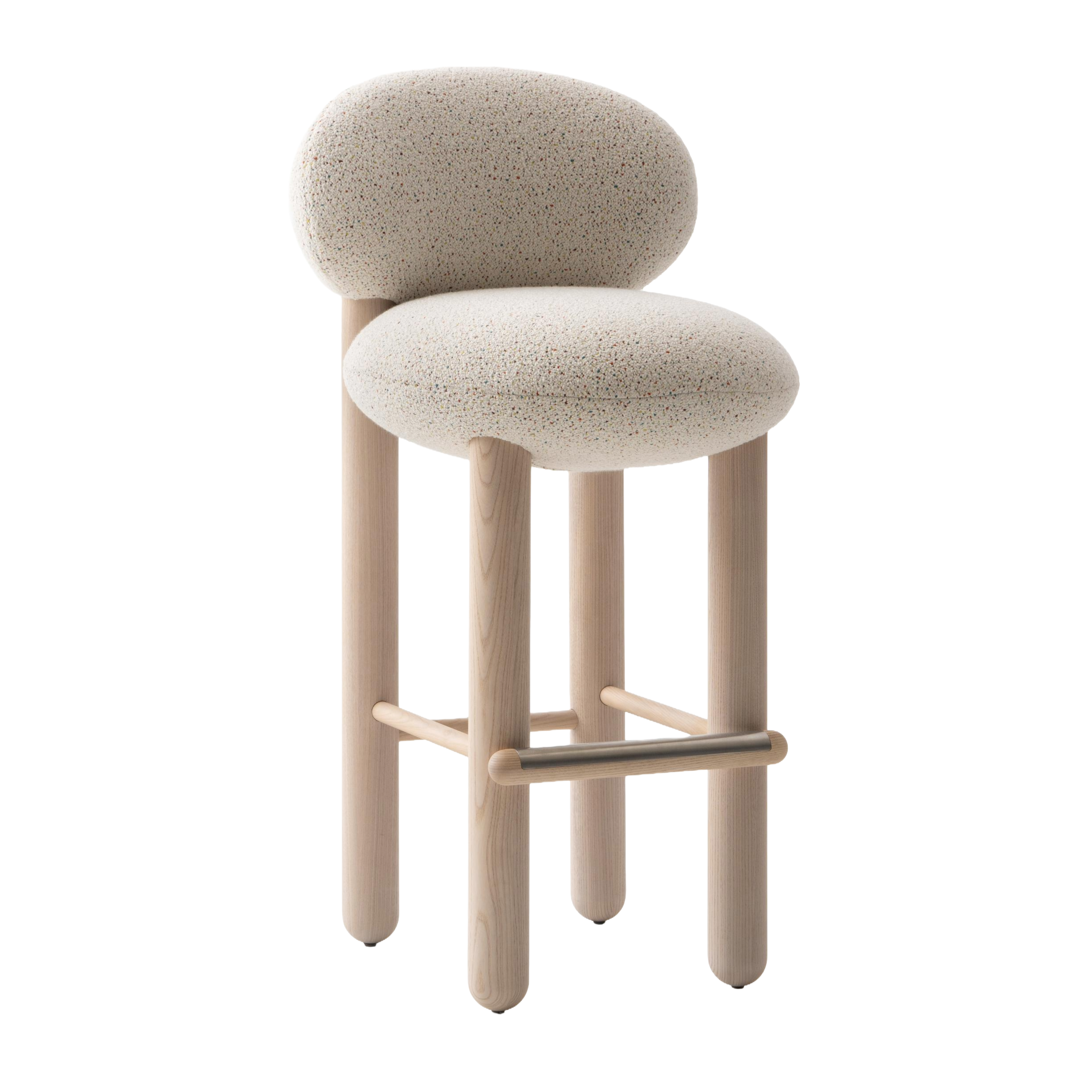 Barkruk FLOCK CS2 gestoffeerd met houten basis