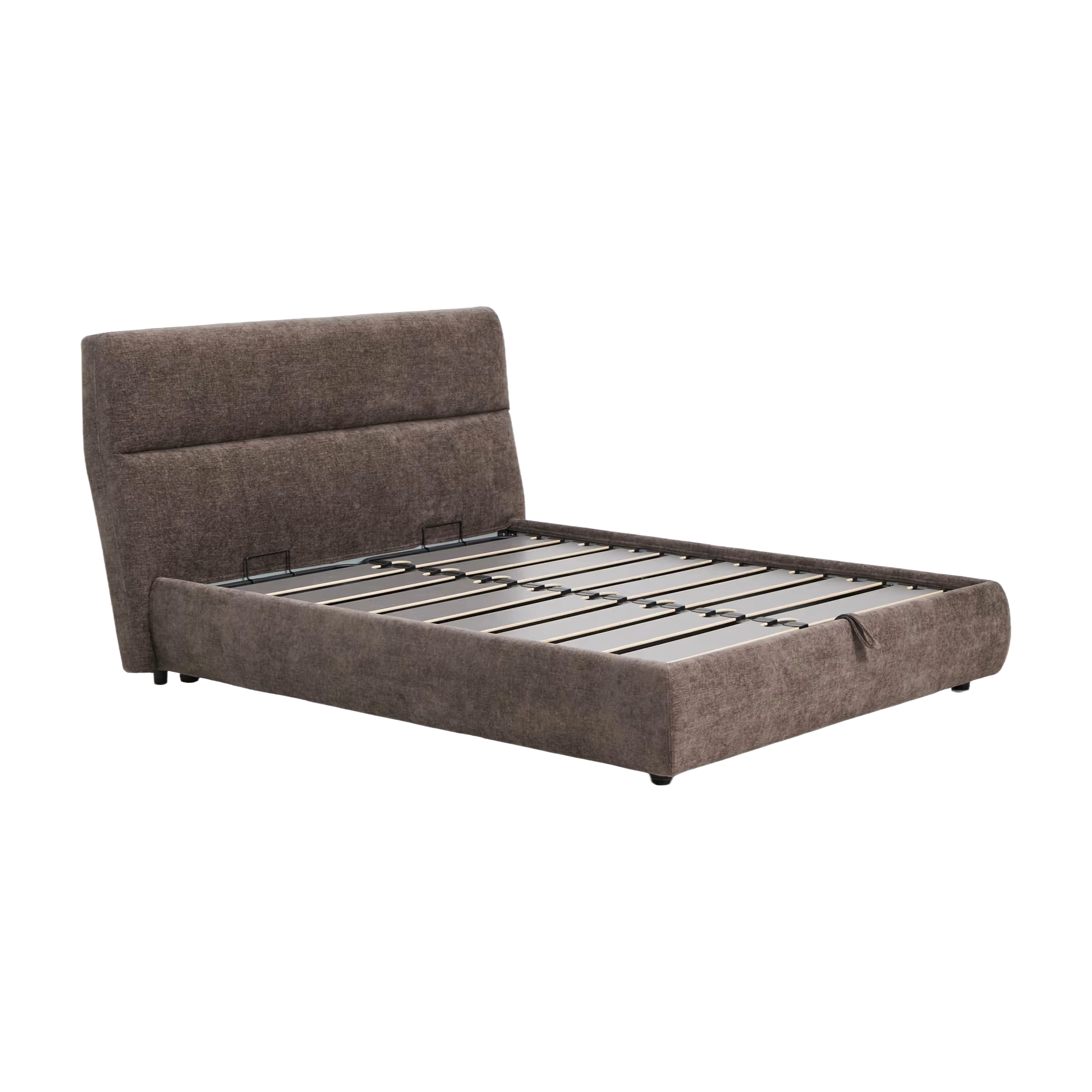 Bed met opbergruimte voor beddengoed DAFRA bruin chenille