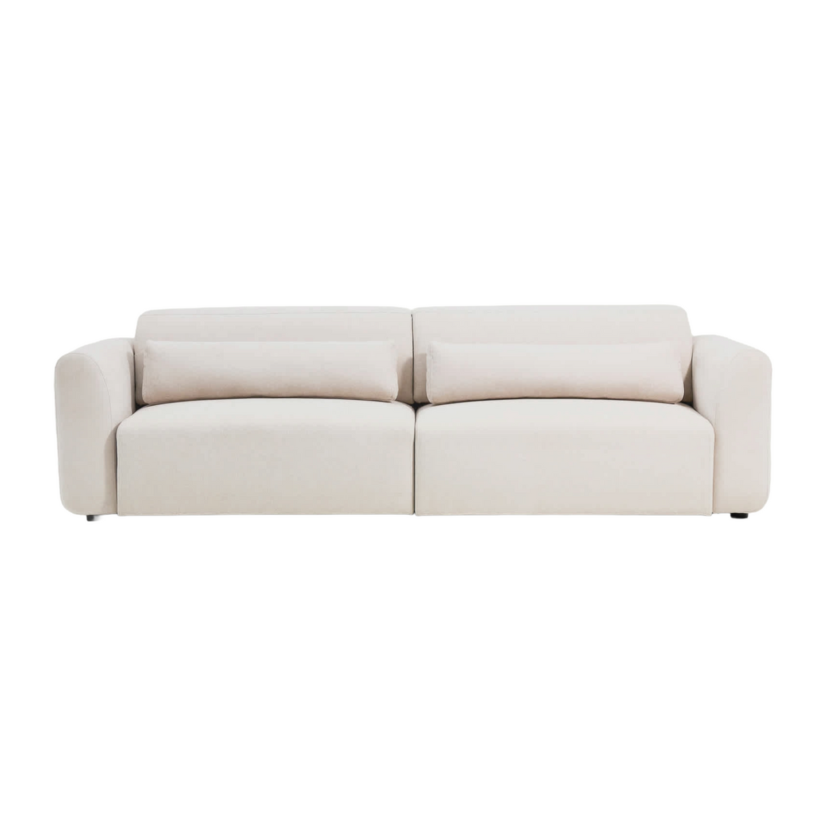 Sofa voor 4 personen met elektrische uitschuiffunctie LARES beige chenille