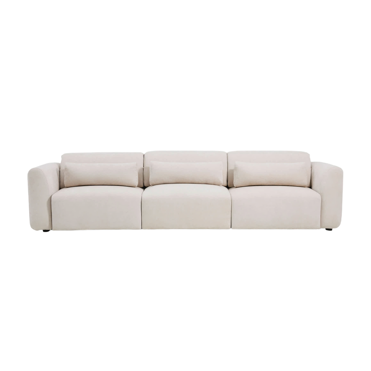 Sofa voor 5 personen met elektrische uitschuiffunctie LARES beige chenille