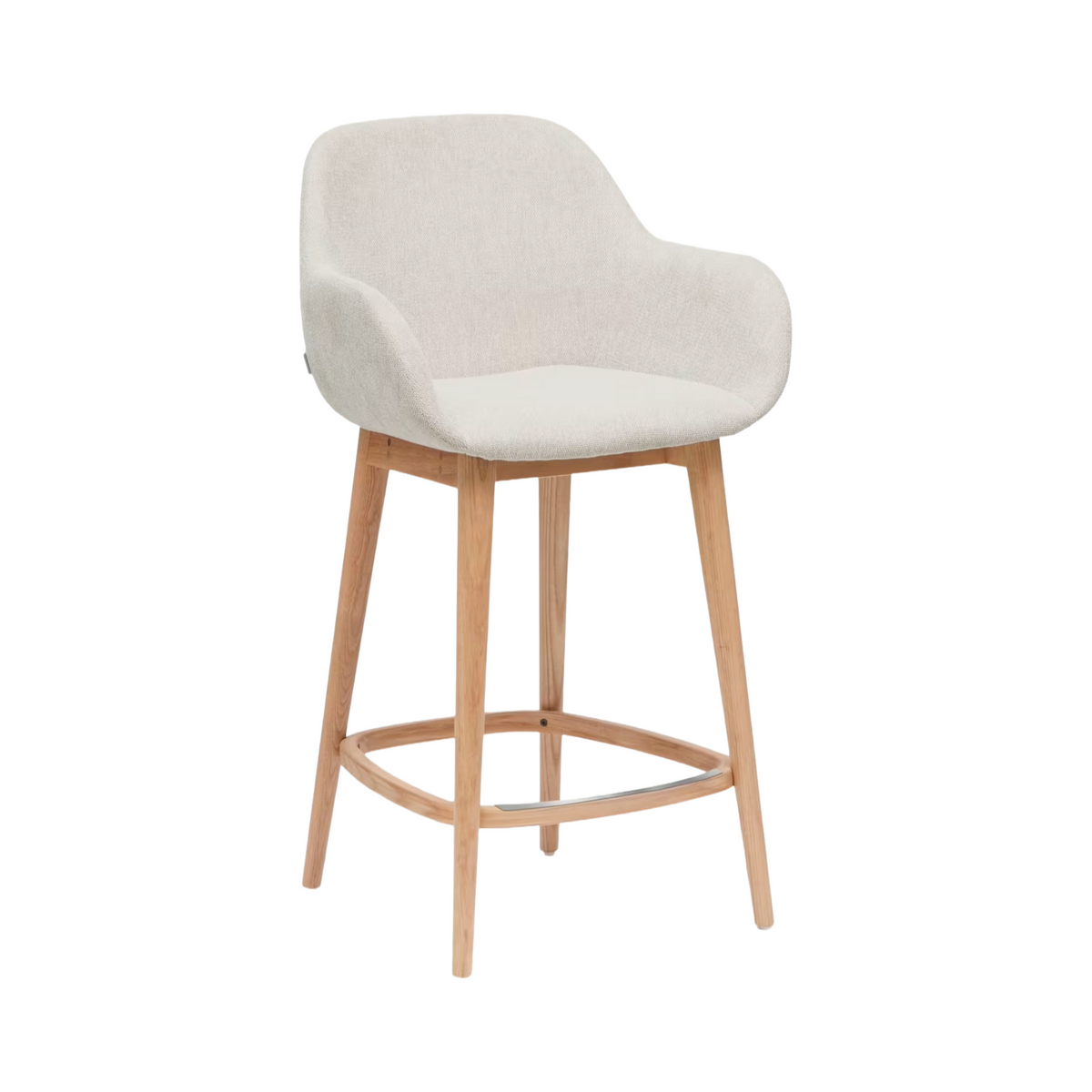Barkruk KONNA beige met essen voetstuk