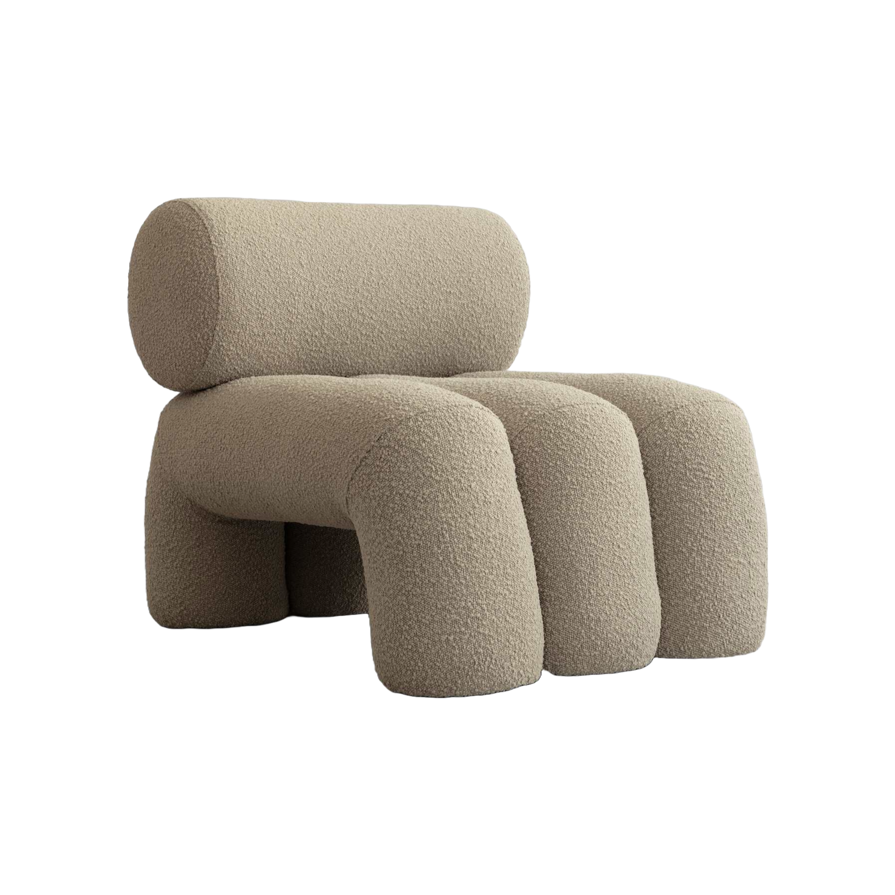 Fotel FOKU zandkleurige boucle