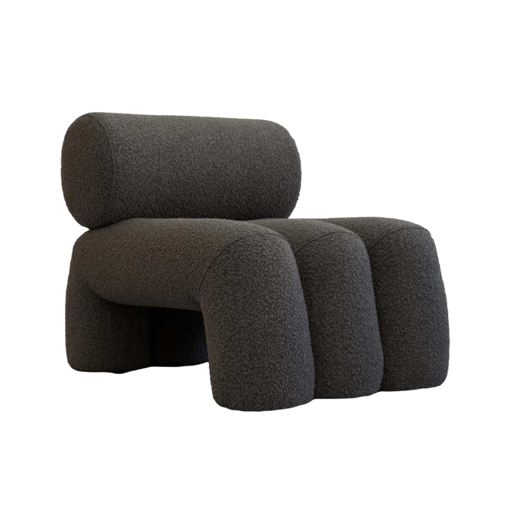 Fotel FOKU grijs-bruin boucle