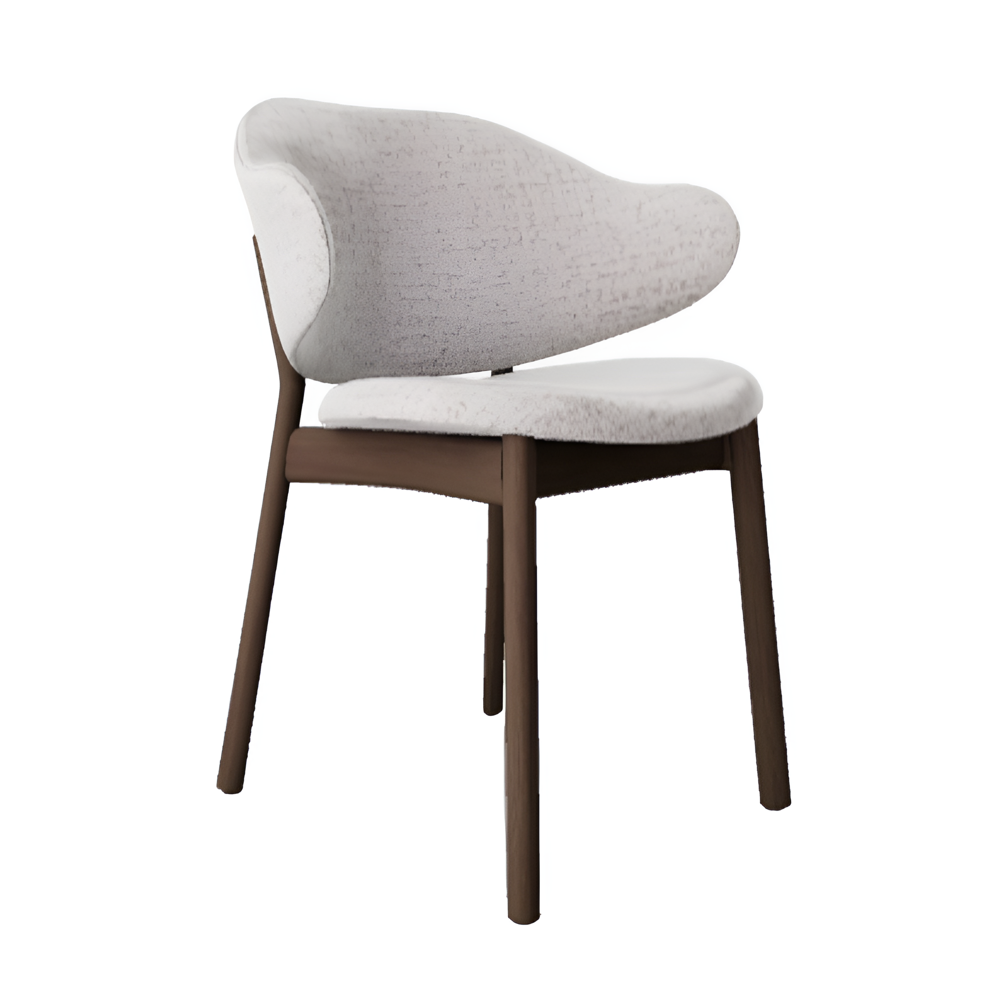 Gestoffeerde HOLLY stoel met een donkere houten basis