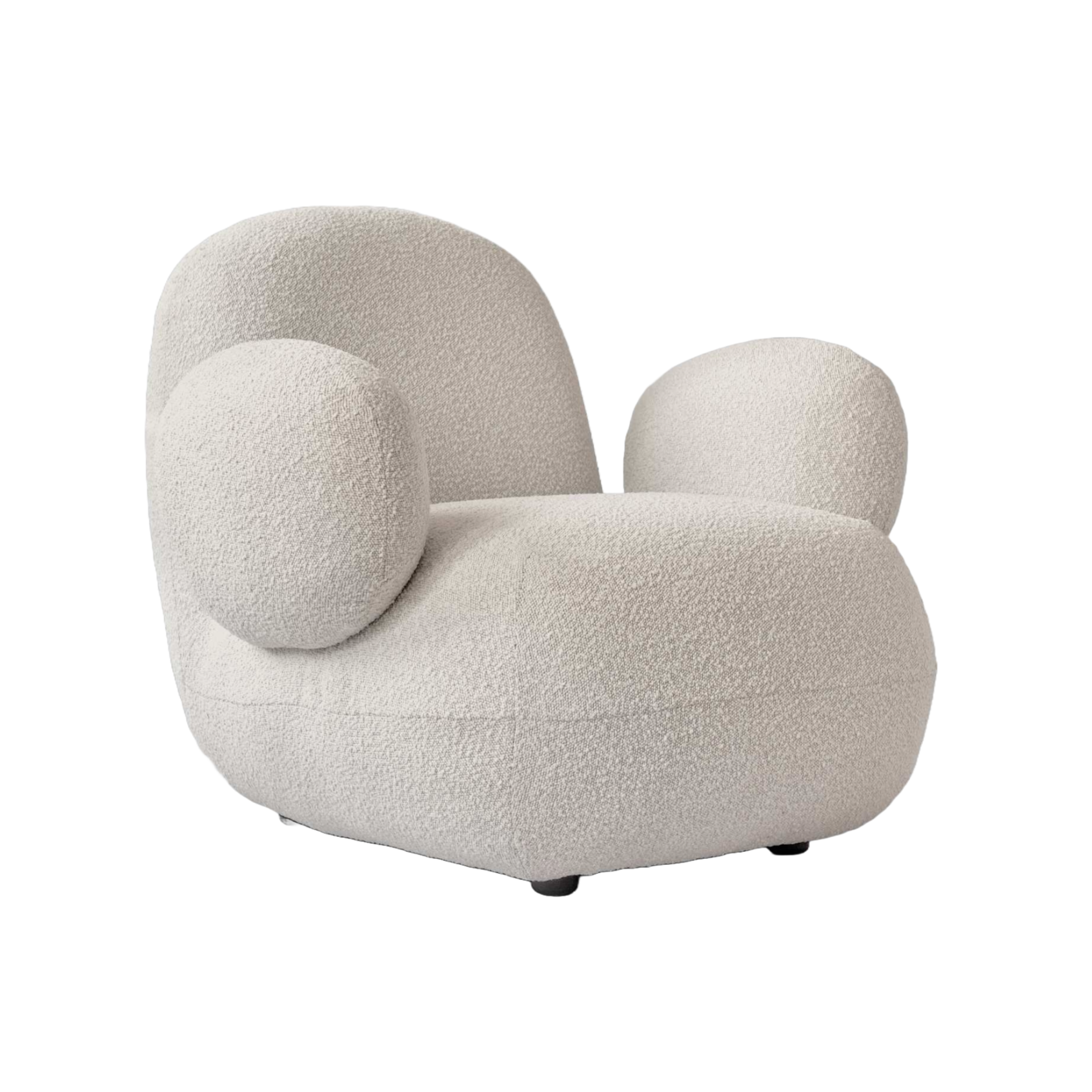 TOE FLAT armchair white bouclé