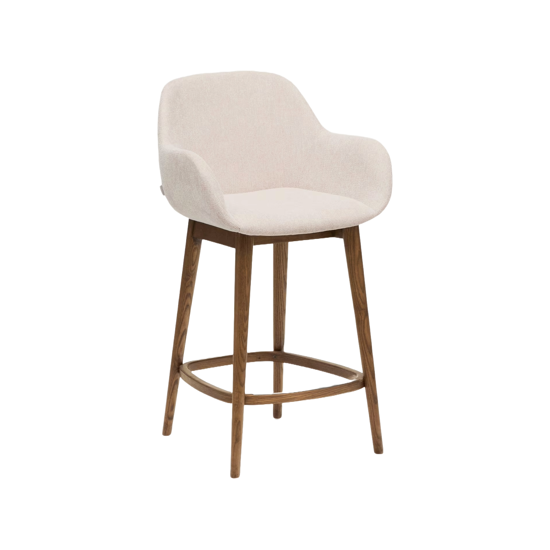 Reitstuhl Beige mit einer dunklen Holzbasis