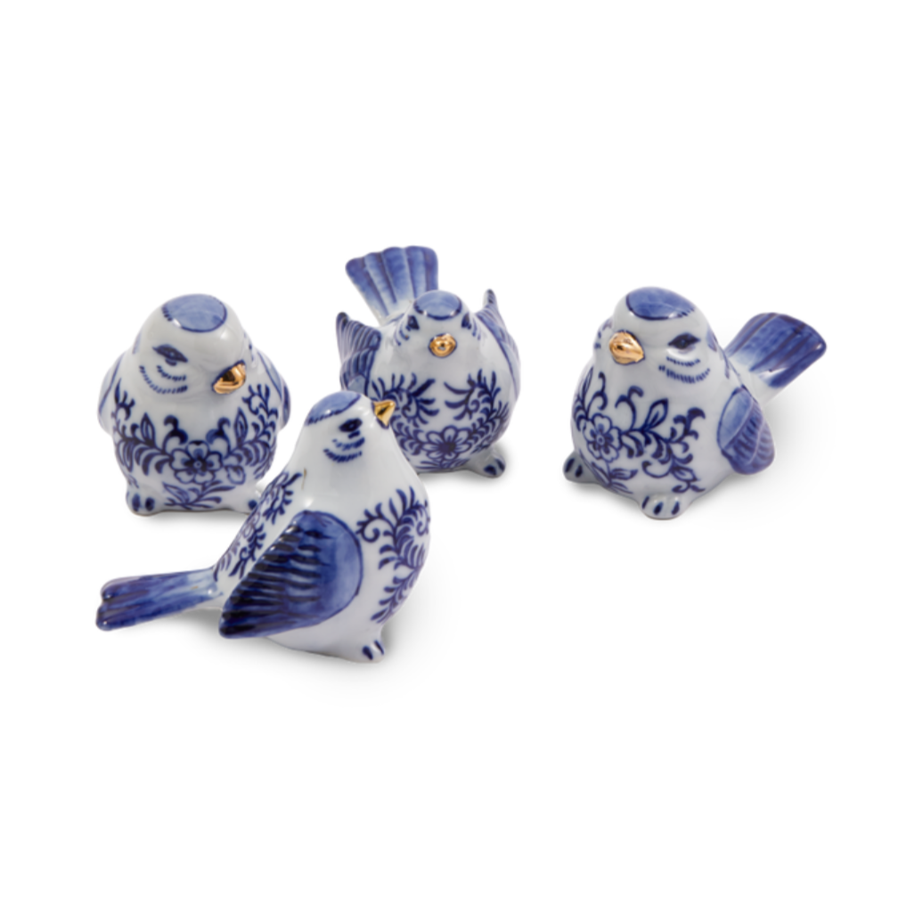 Figurenset BLUE BIRD FAMILY Porzellan