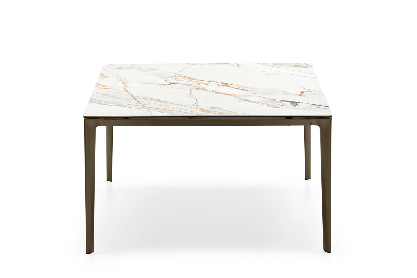 Extendable table BOMA with white top and brown base