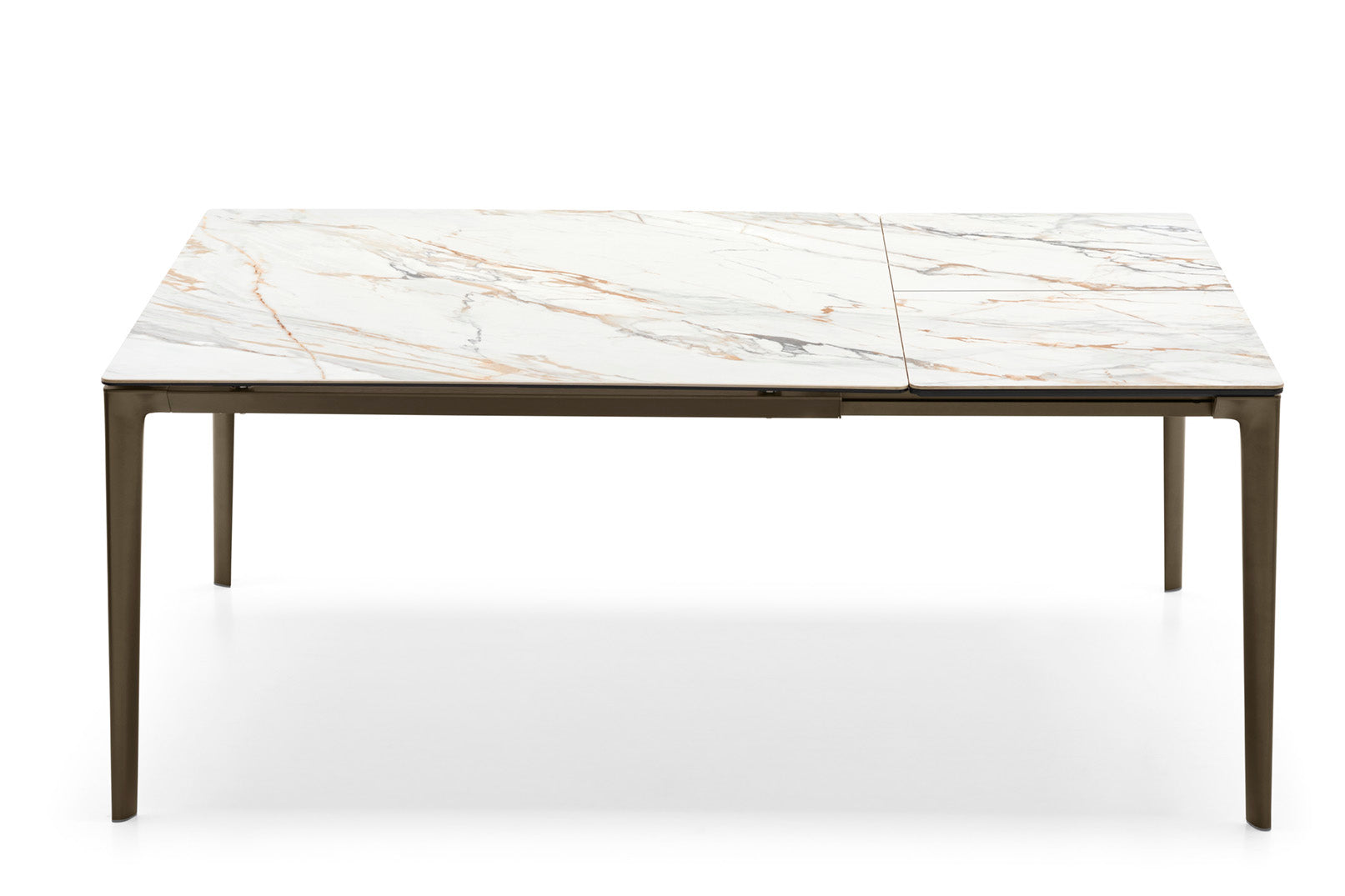 Extendable table BOMA with white top and brown base