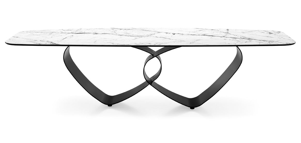 BREEZE table with a white top and black base