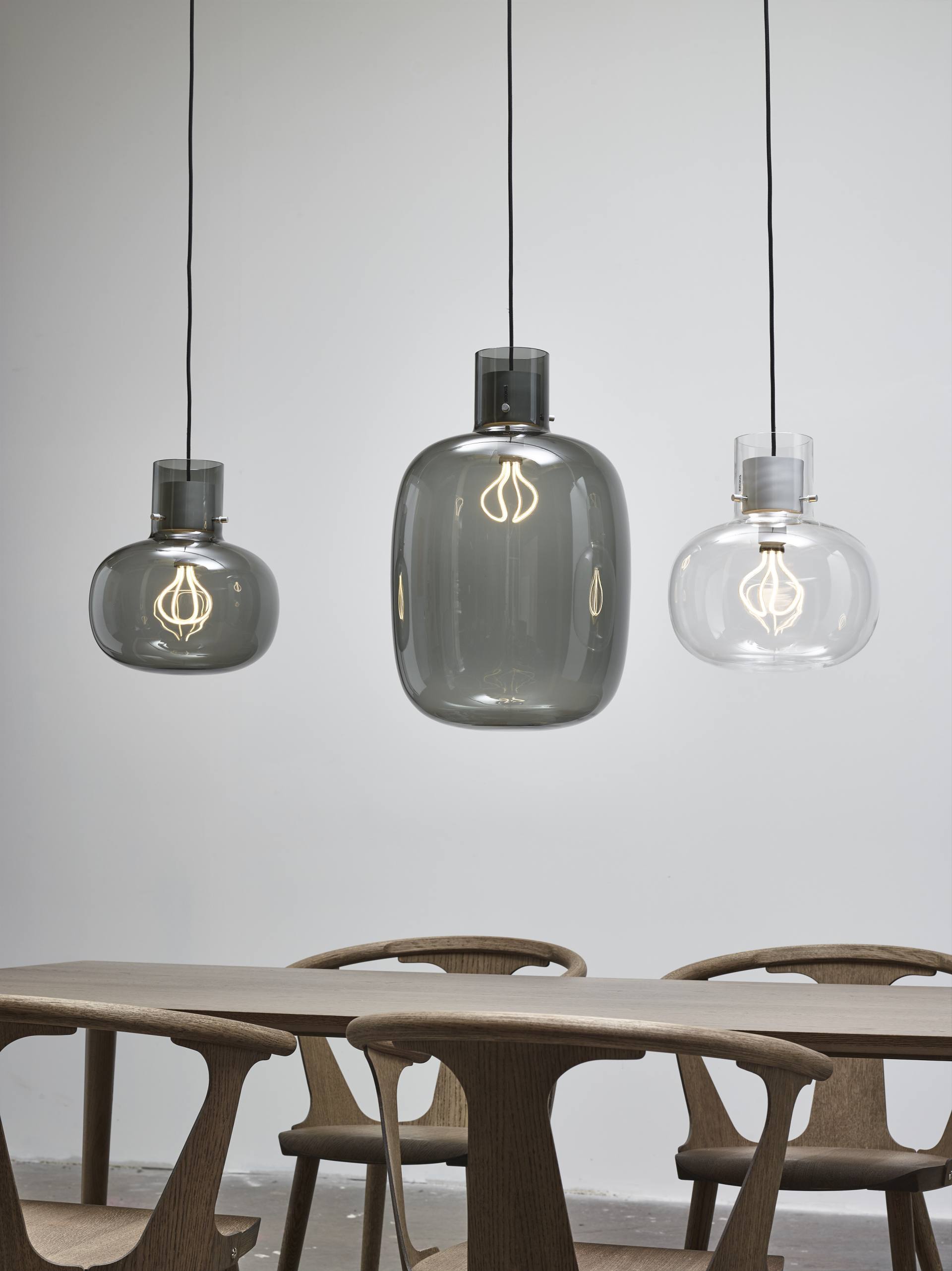 Hängende Lampe AWA Medium aufblasbares Glas