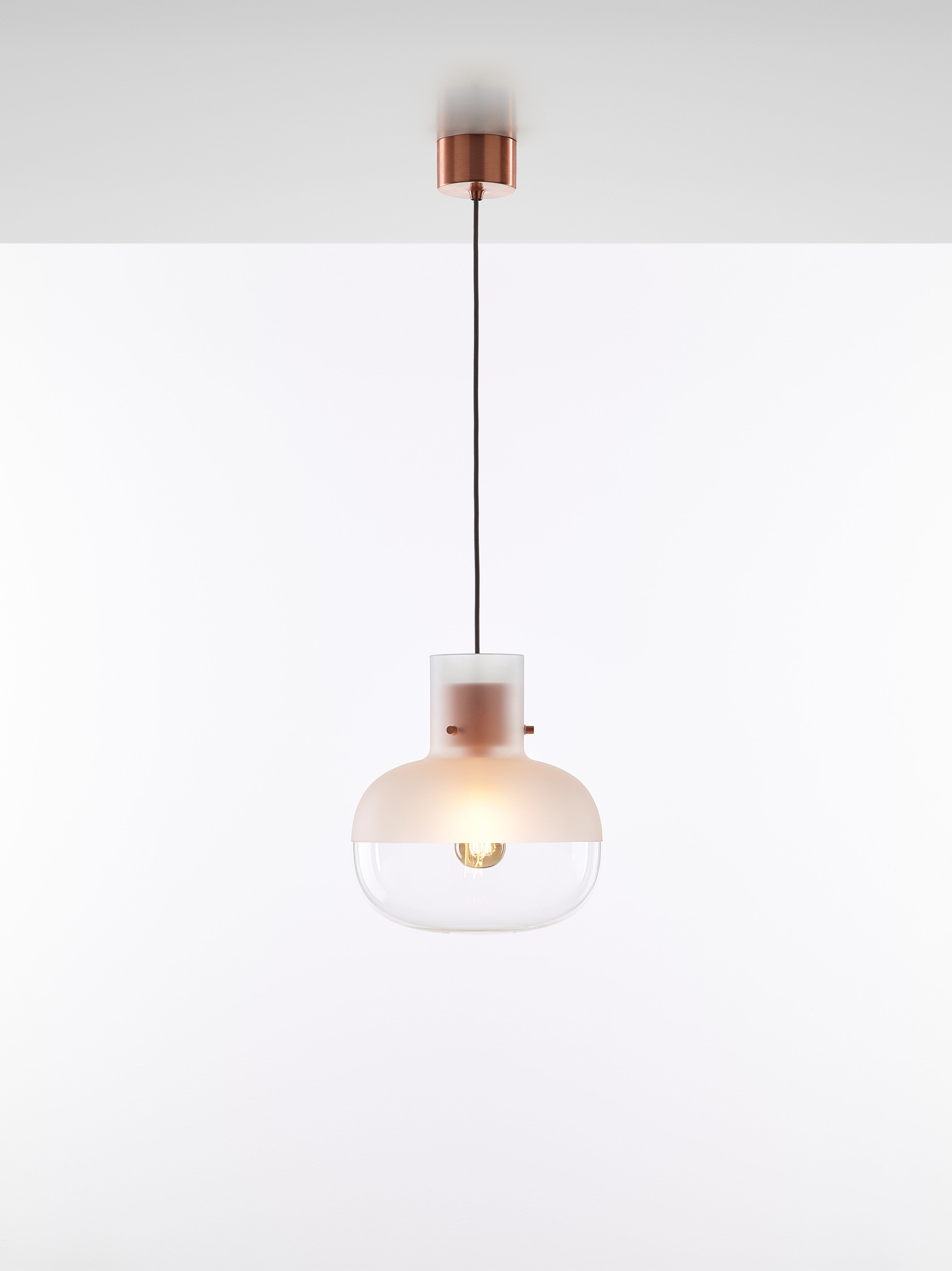 Hängende Lampe AWA Medium aufblasbares Glas