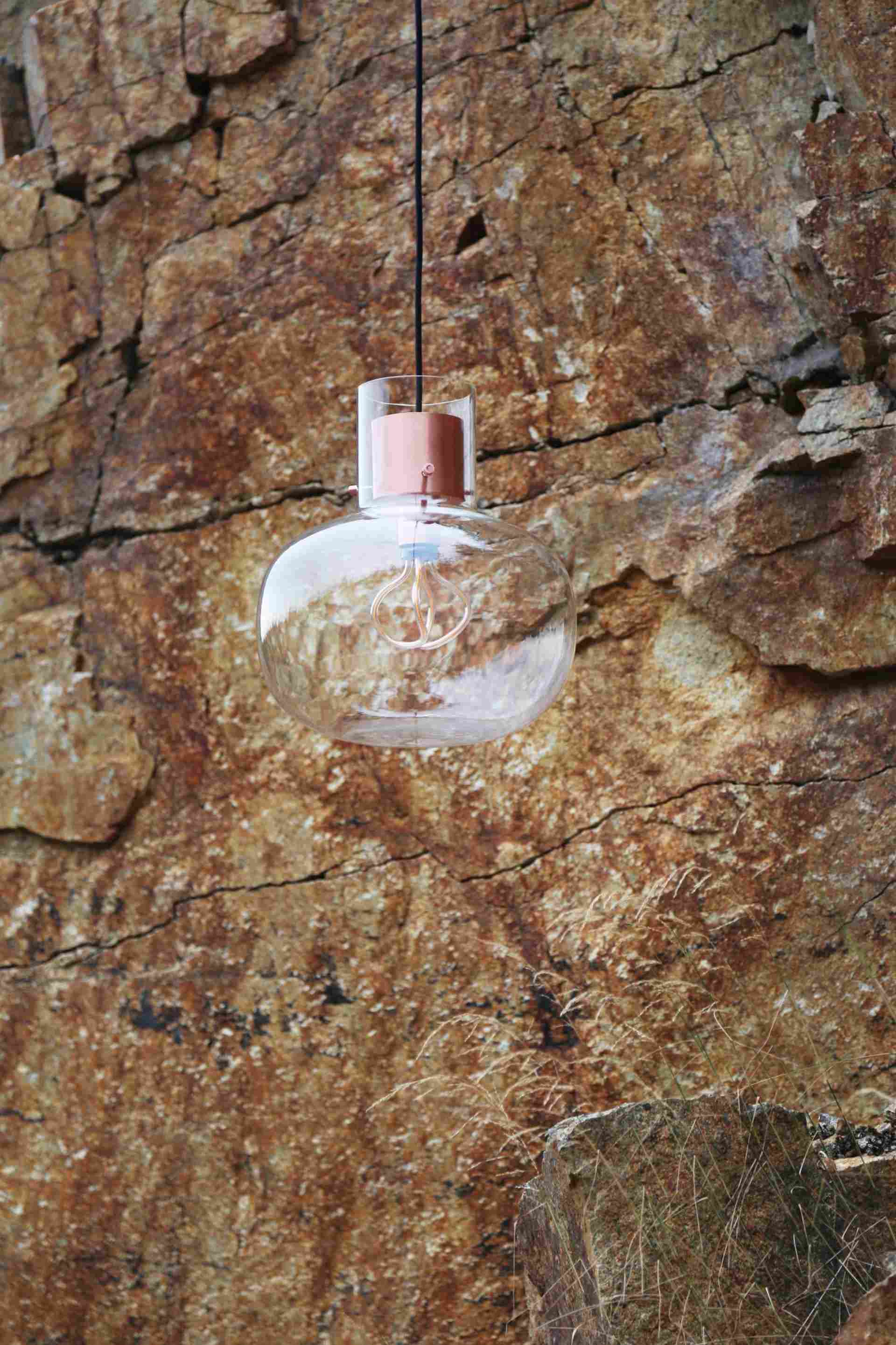 Hängende Lampe AWA Medium aufblasbares Glas