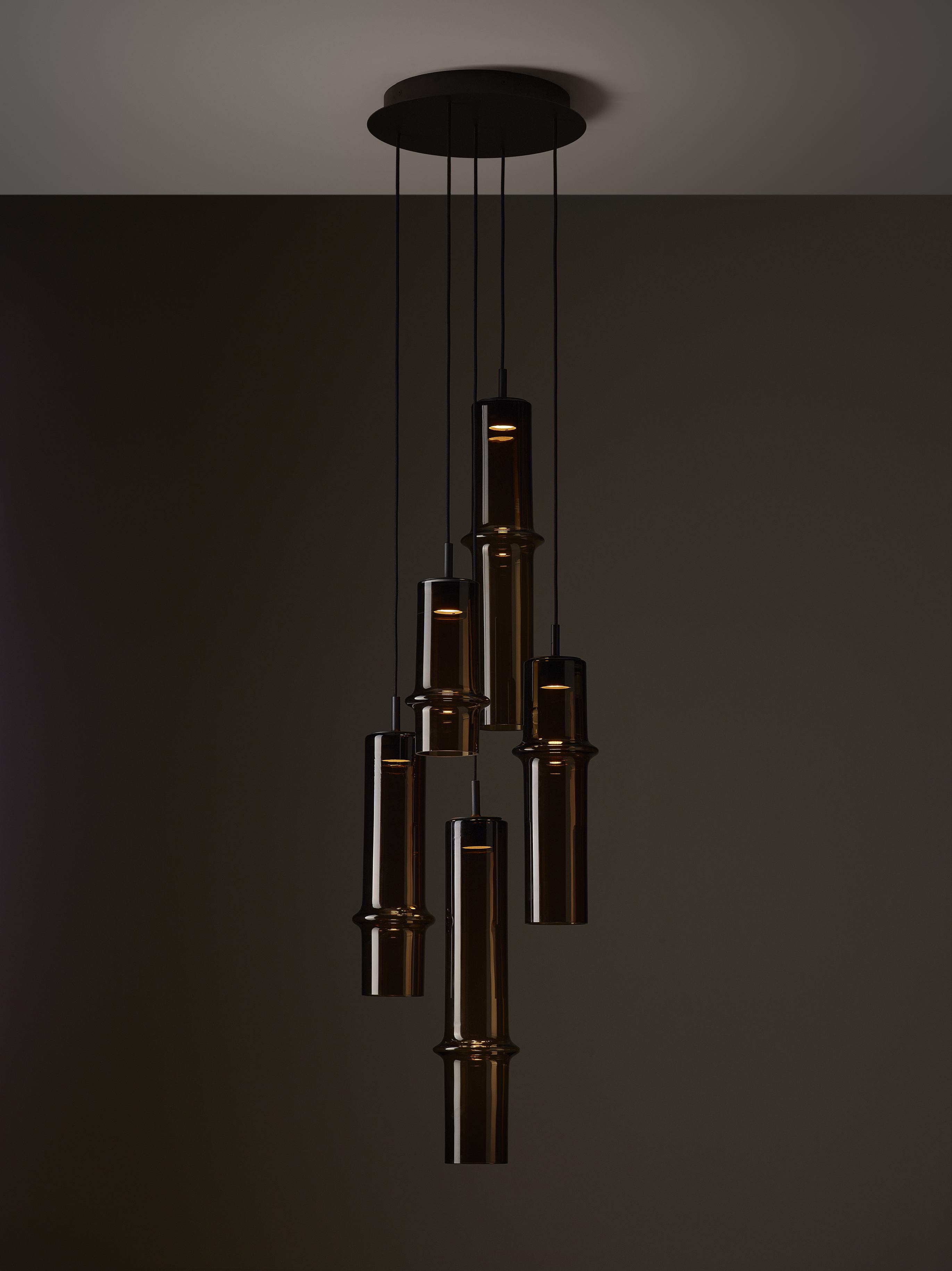 Lampe Bambuswaldglas hängende Lampe