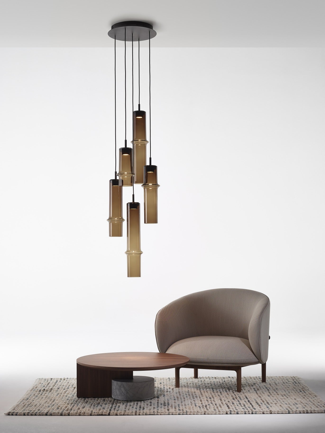 Lampe Bambuswaldglas hängende Lampe