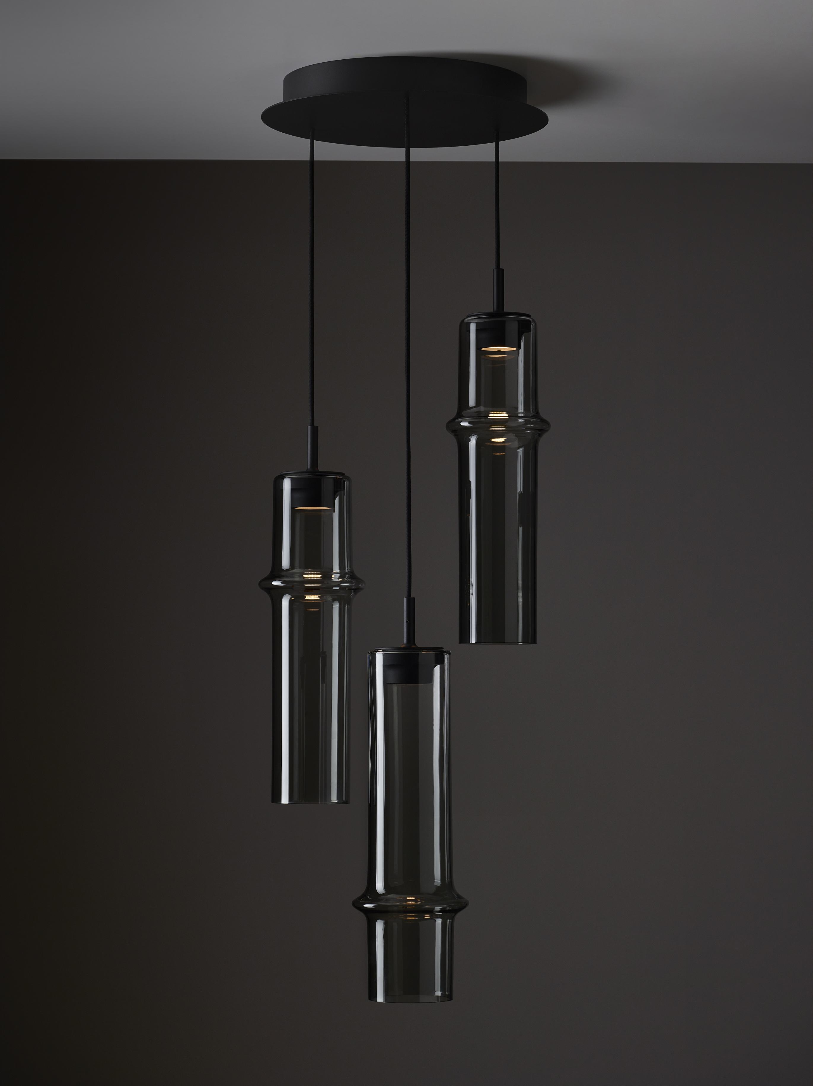 Lampe Bambuswaldglas hängende Lampe