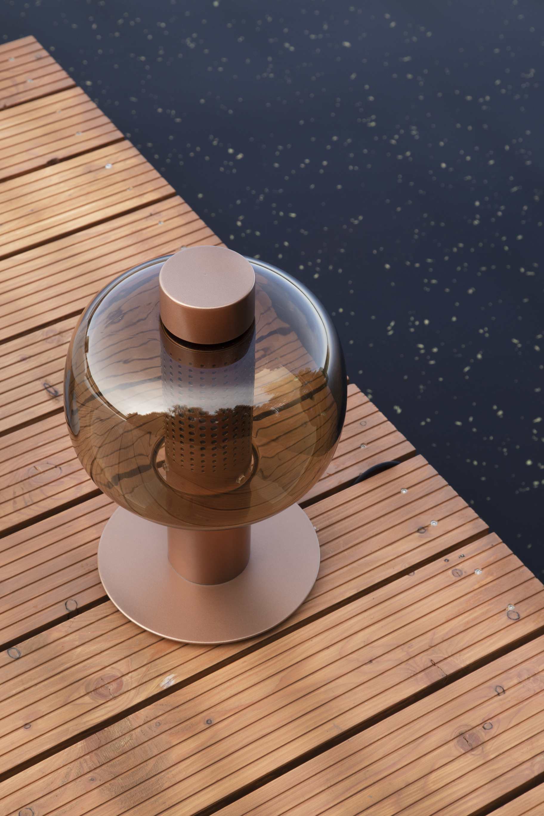 Stehlampe für den Außenbereich BONBORI aus geblasenem Glas