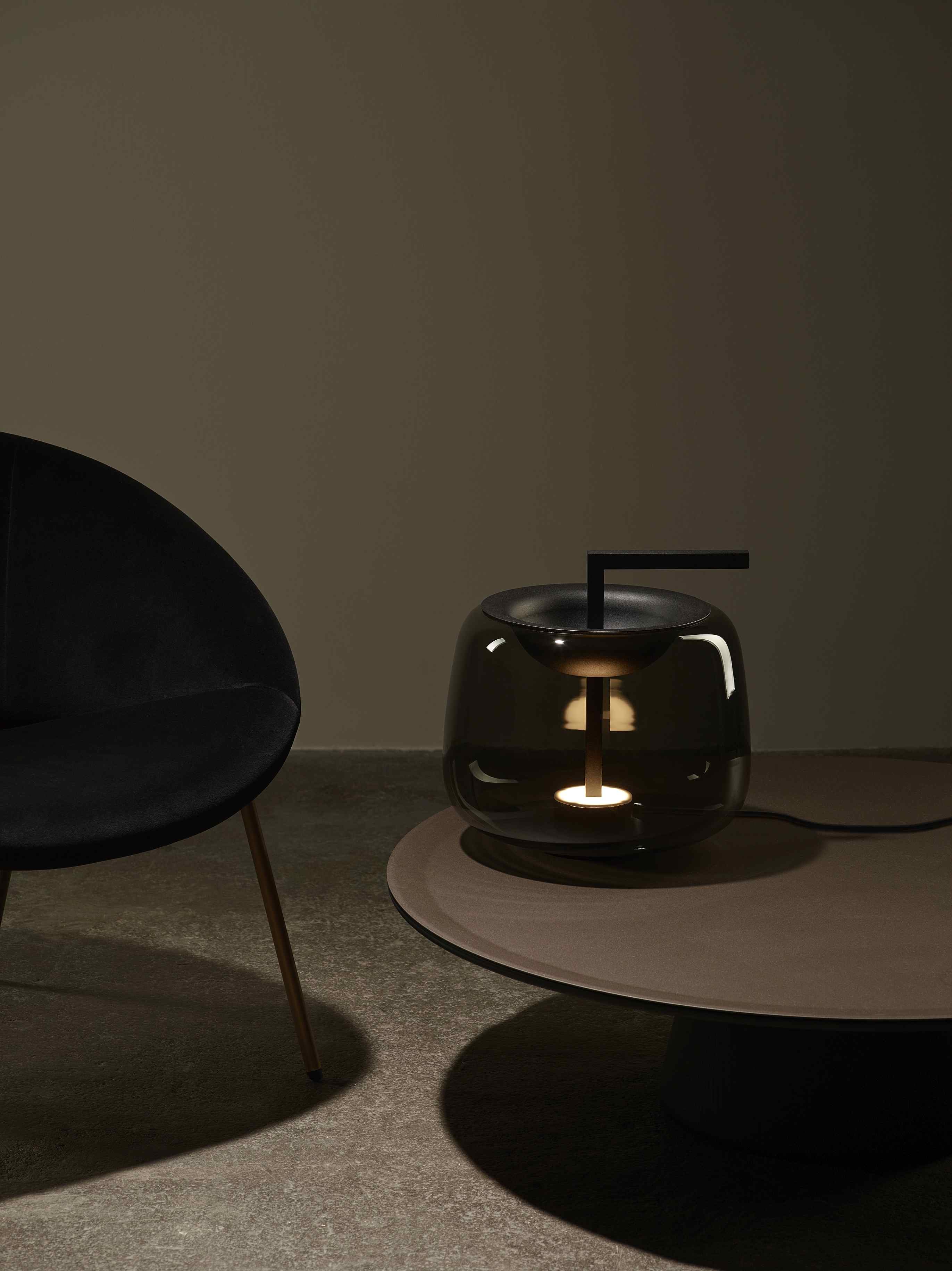 Tafellamp DOUBLE glanzend glas