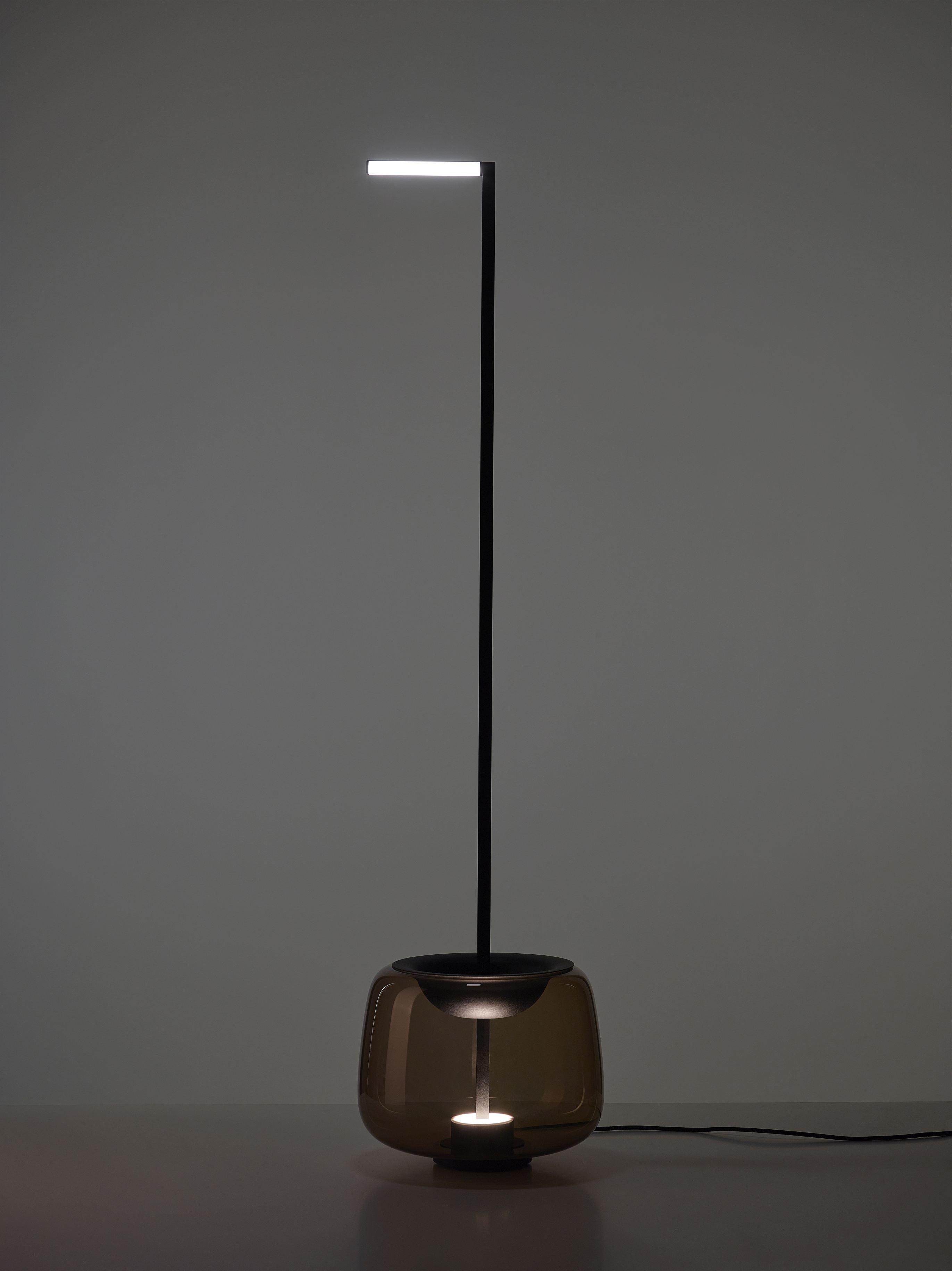 Doppel -Shiny -Glas -Stehlampe