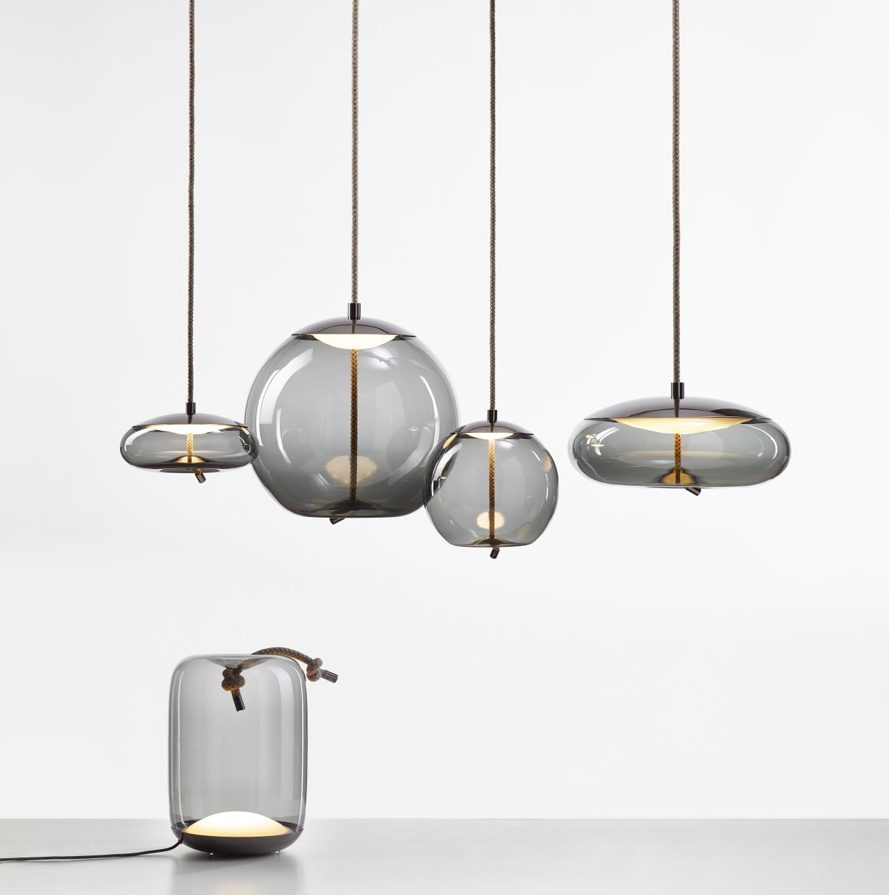 Hanglamp KNOT - UOVO glazen