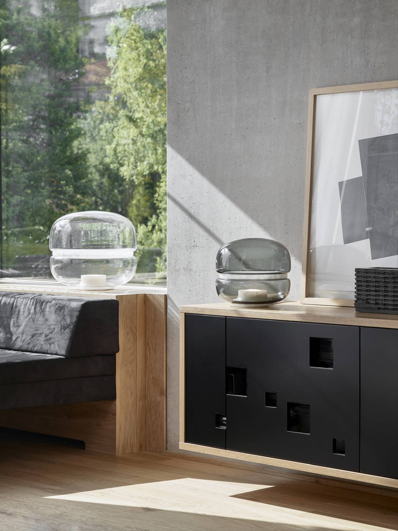 Tafellamp MACARON MINI geblazen glas met onyx