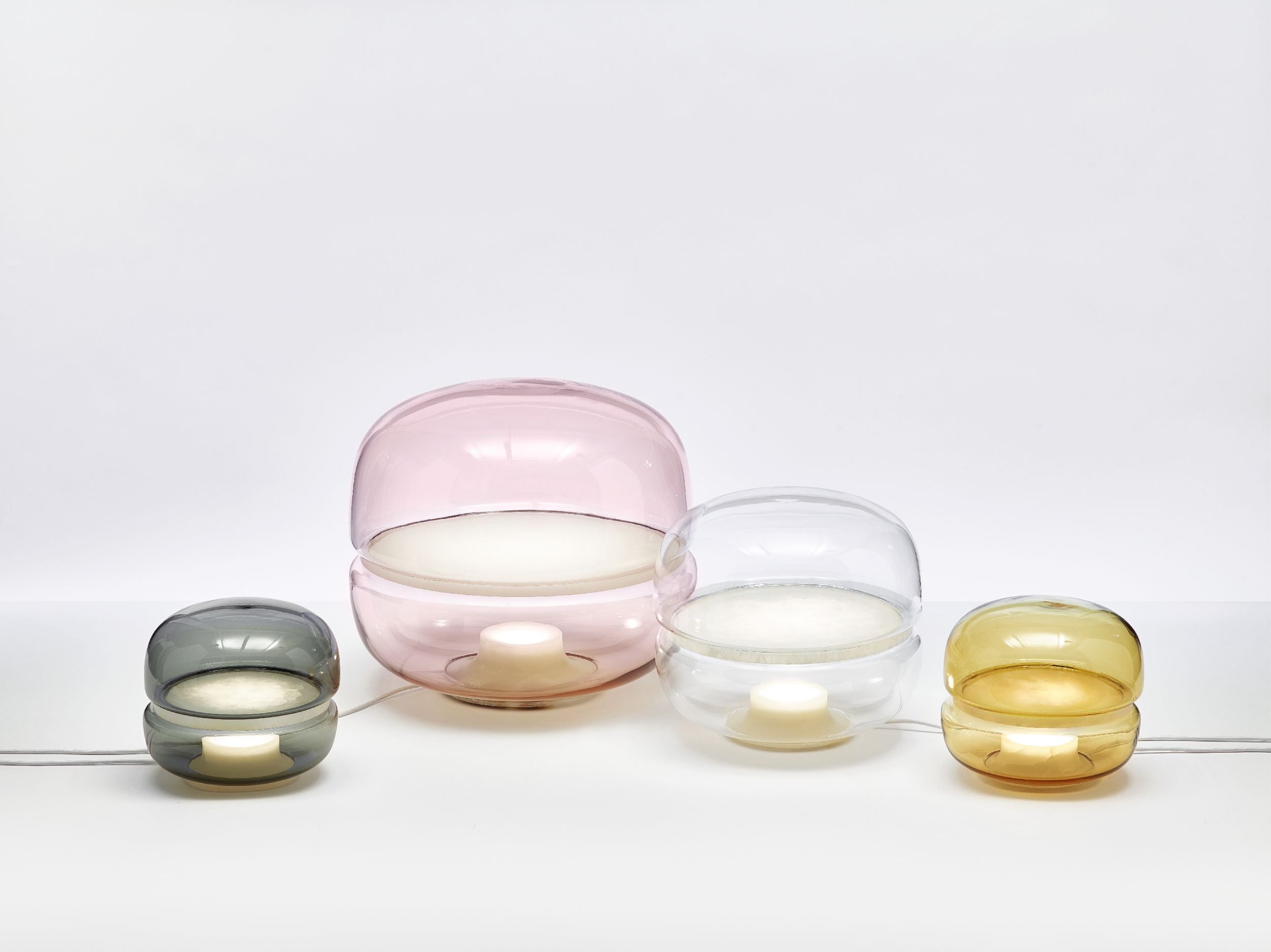 Tafellamp MACARON MINI geblazen glas met onyx