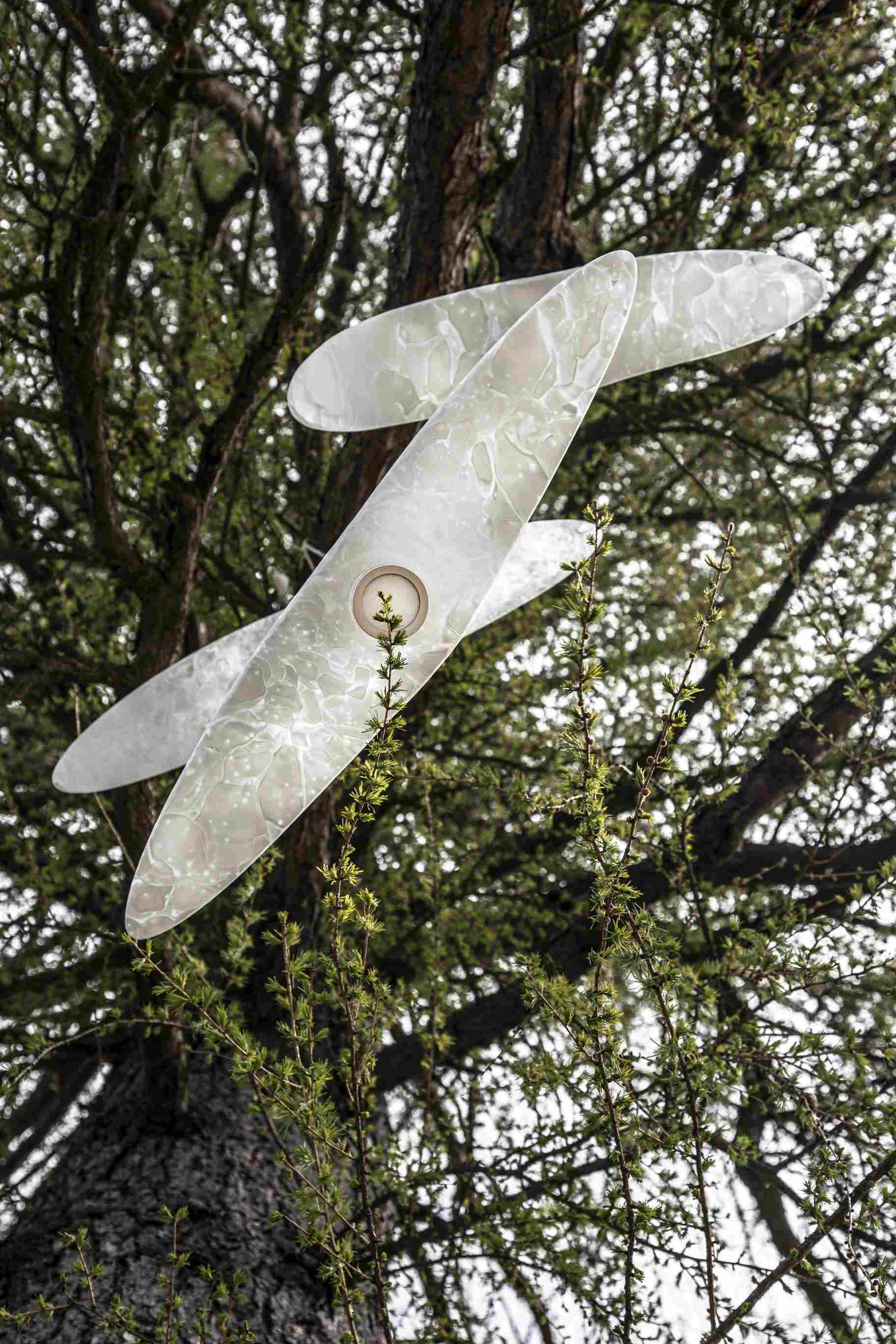 Äußere Hanglampen Nacht Vögel Außenglas