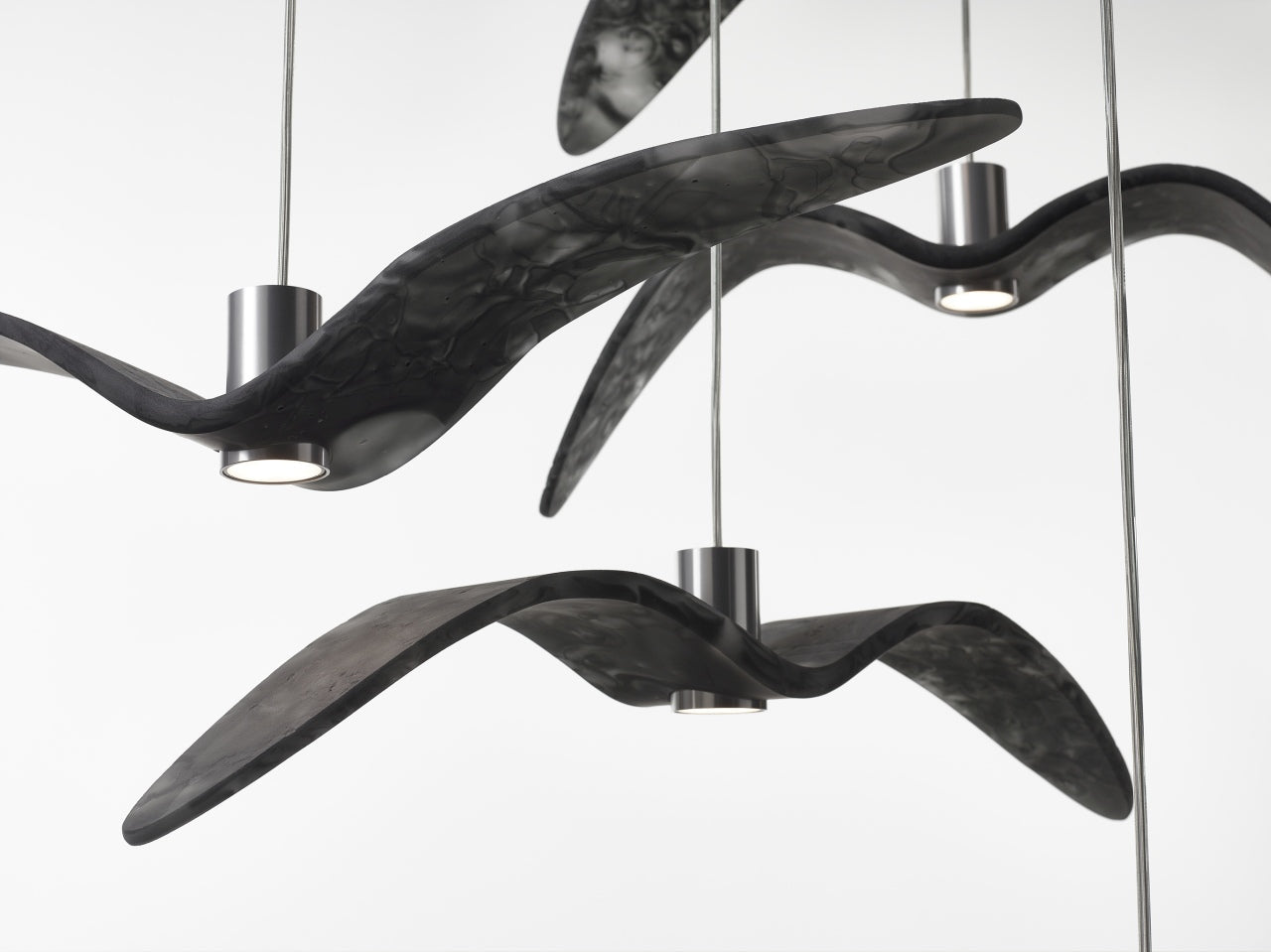 Hanging Lamp Night Birds Glas