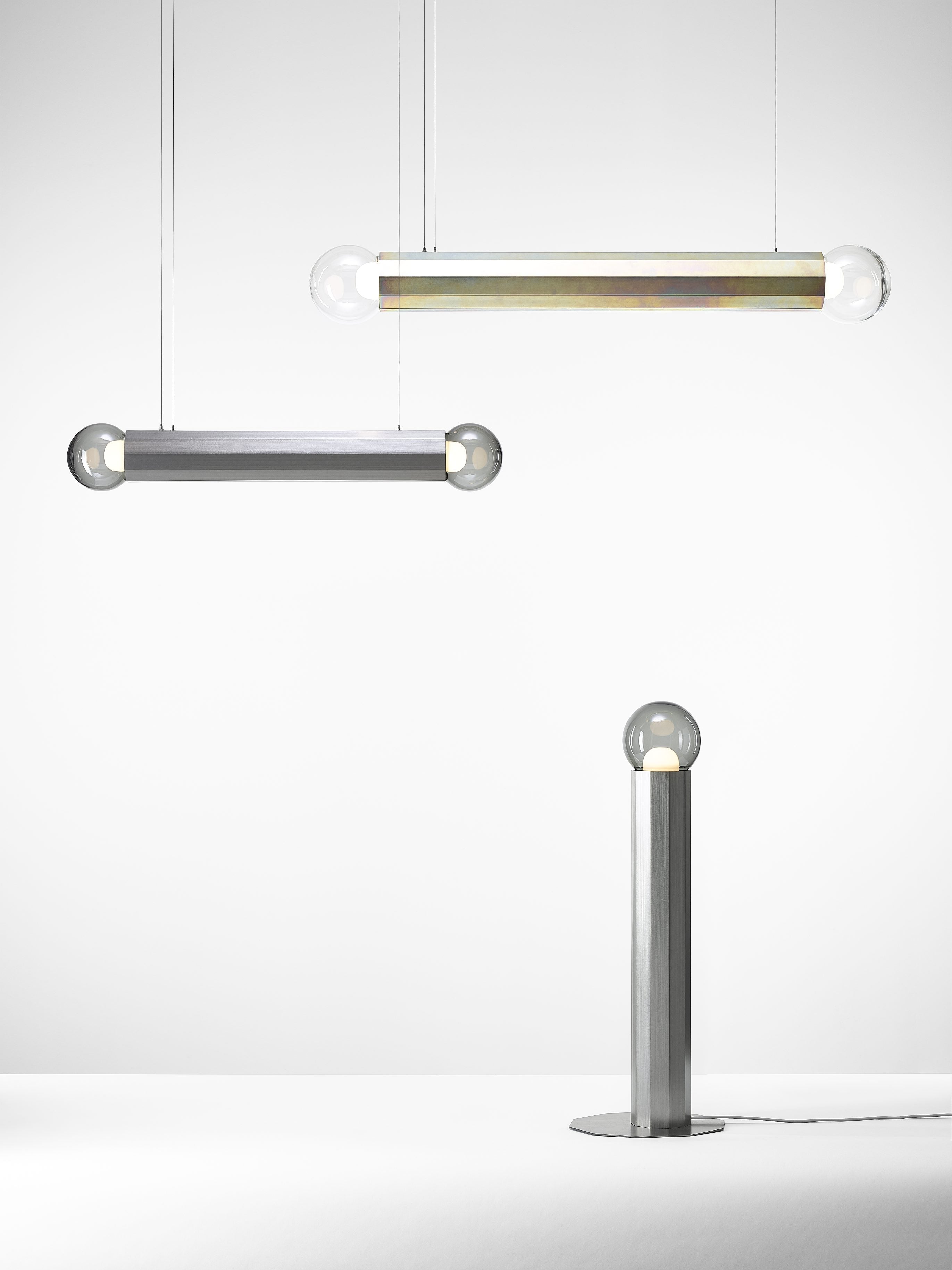 Prisma Doppelhänge -Lampen -Metallleuchte