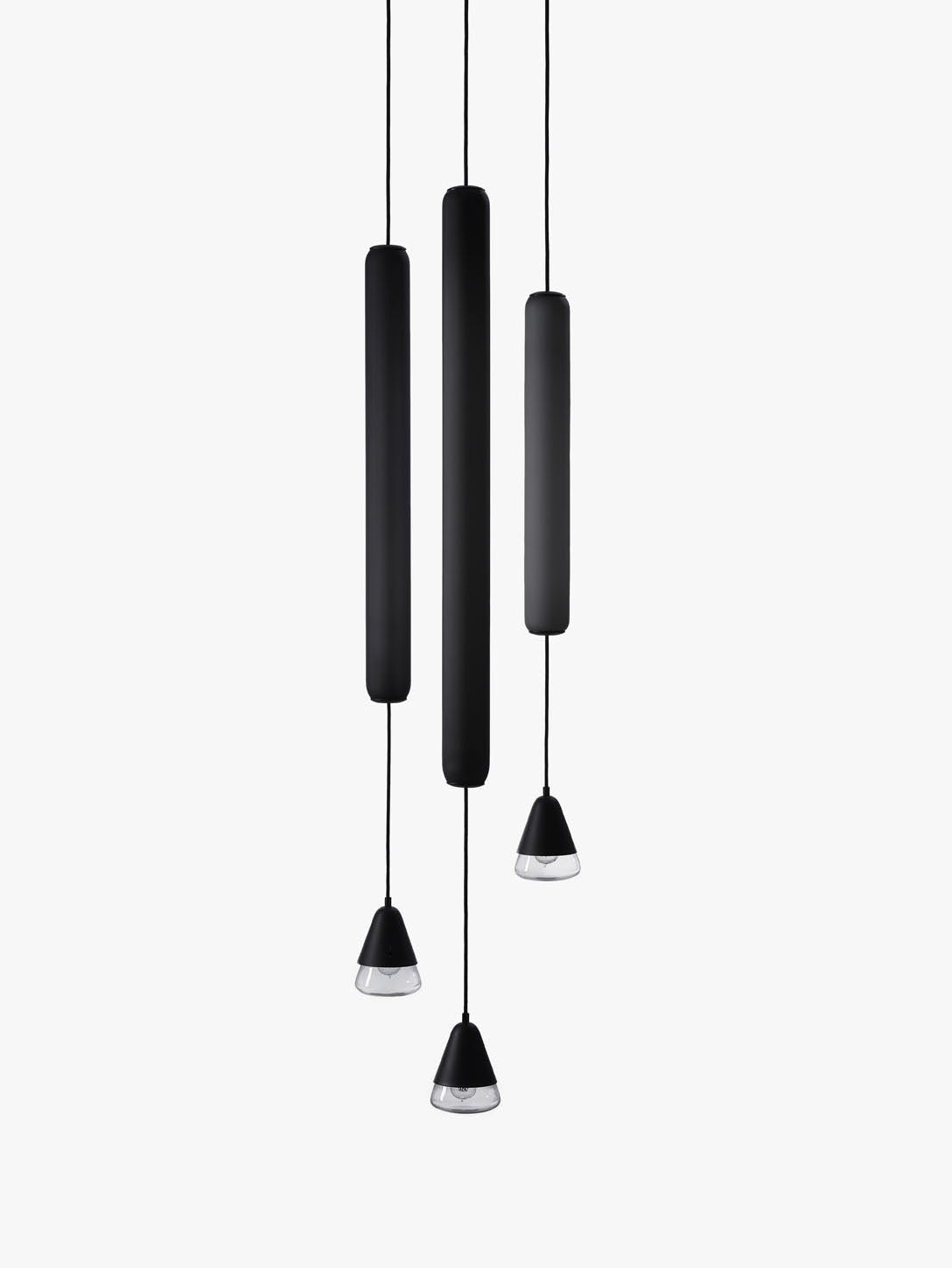 Puro Single Hanging Lamp - vertikales Mattglas