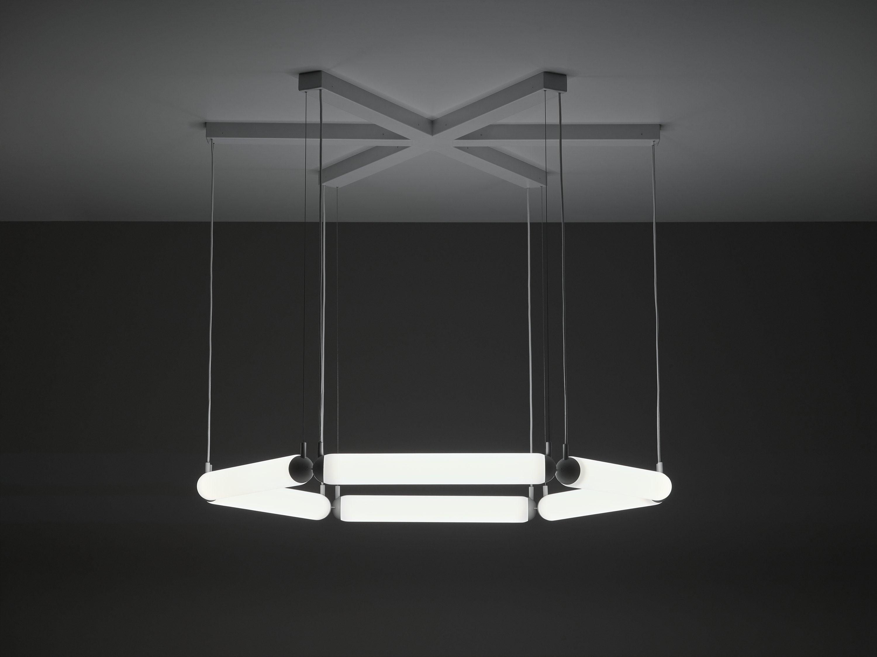 Puro Contour Hanging Lamp - Sechseckmattglas