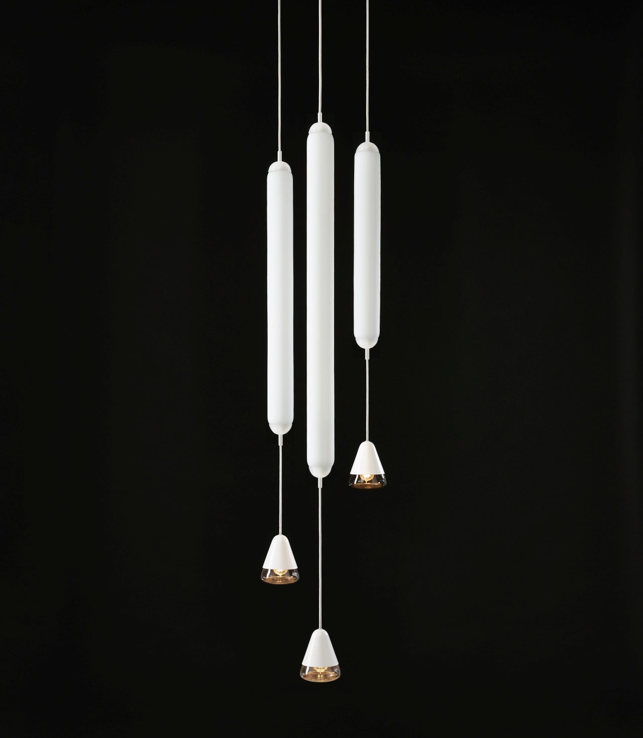 Puro Single Hanging Lamp - vertikales Mattglas