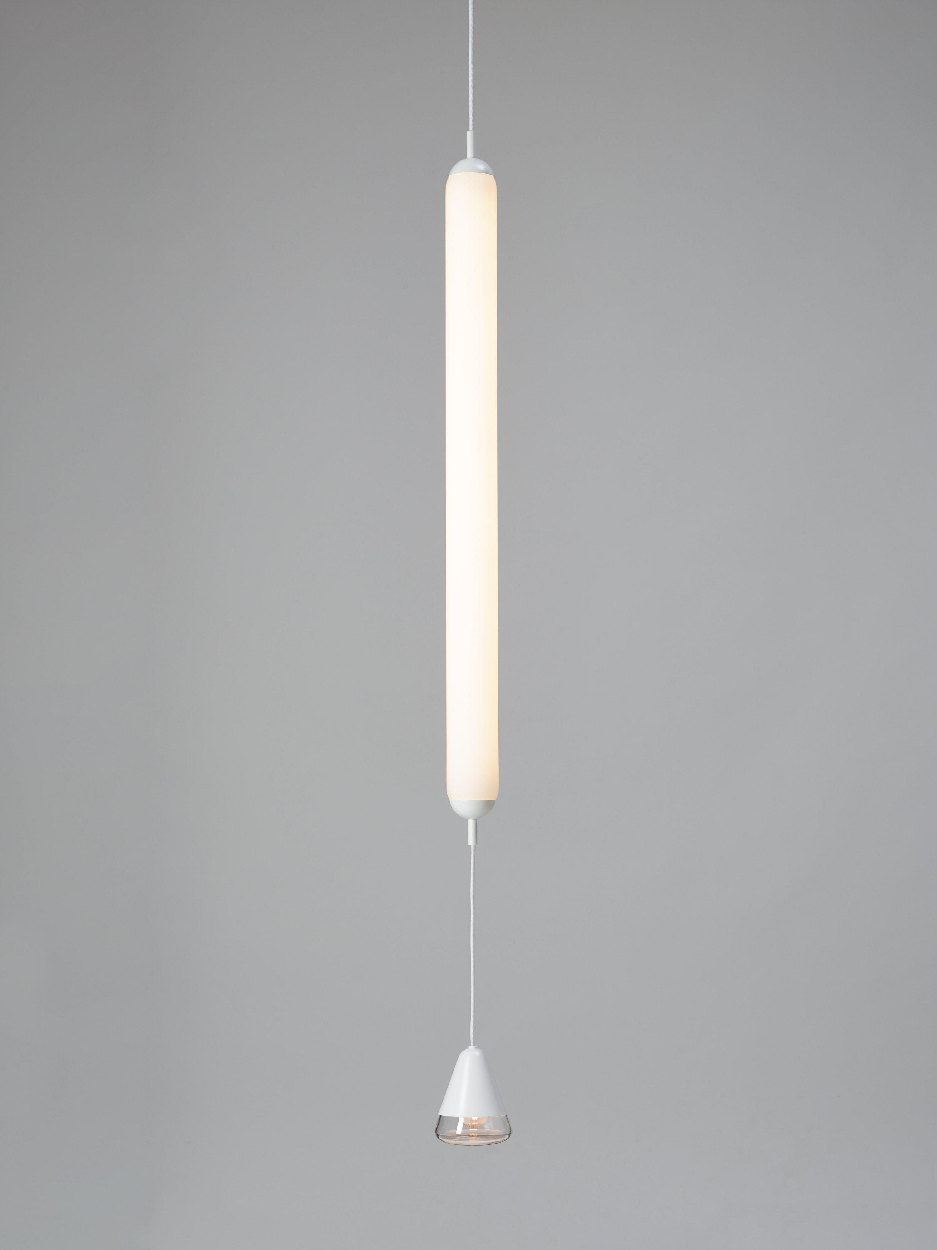 Puro Single Hanging Lamp - vertikales Mattglas