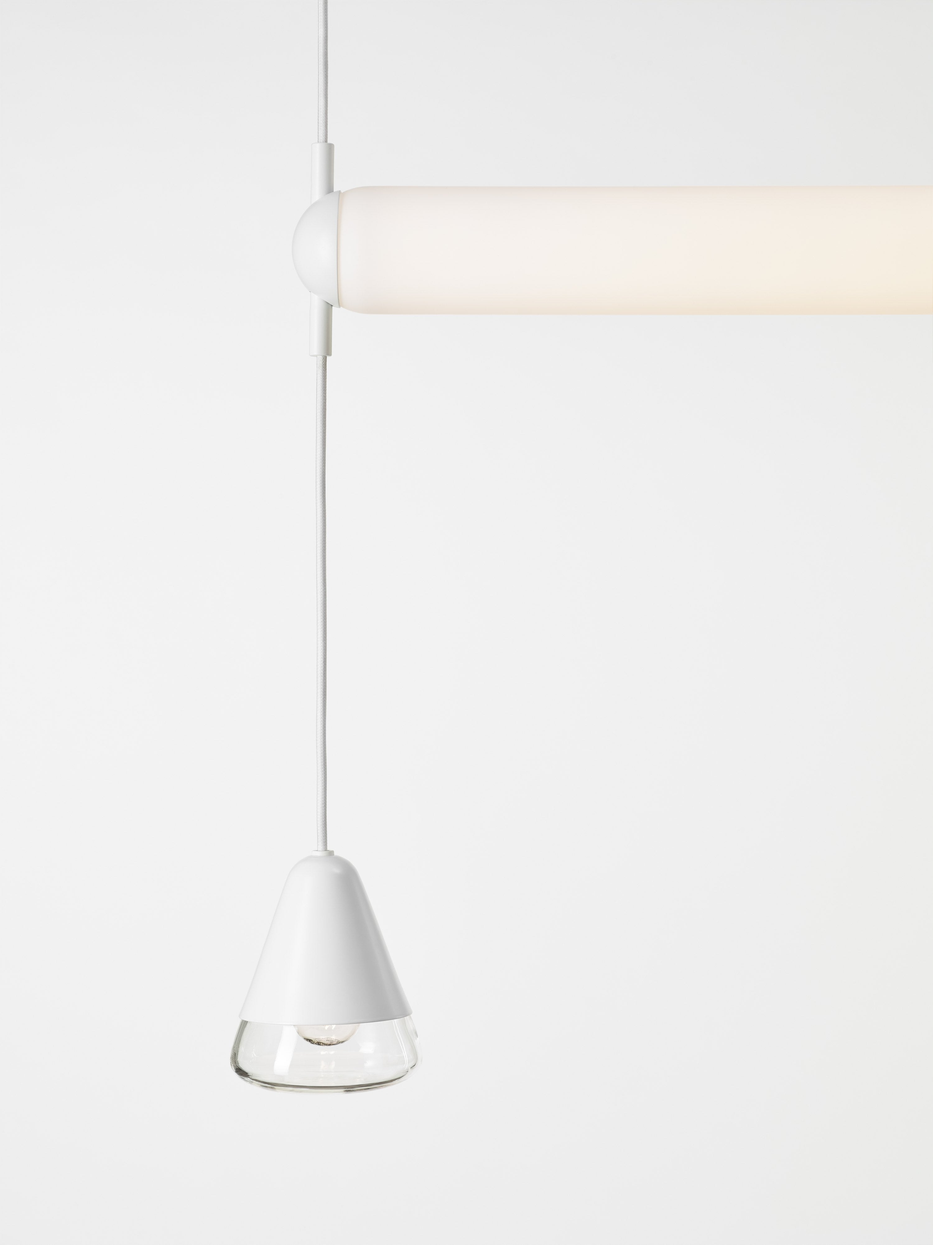 Puro Single Hanging Lamp - Horizontales mattes Glas