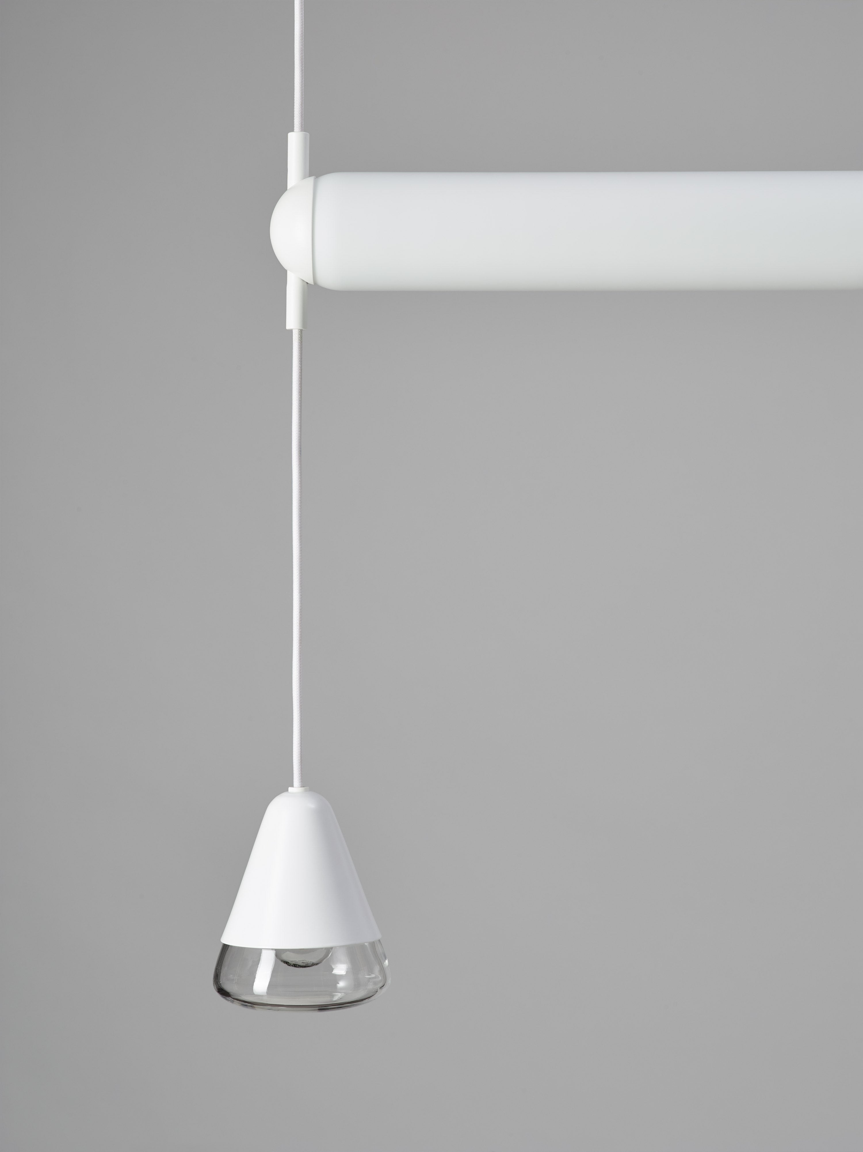 Puro Single Hanging Lamp - Horizontales mattes Glas