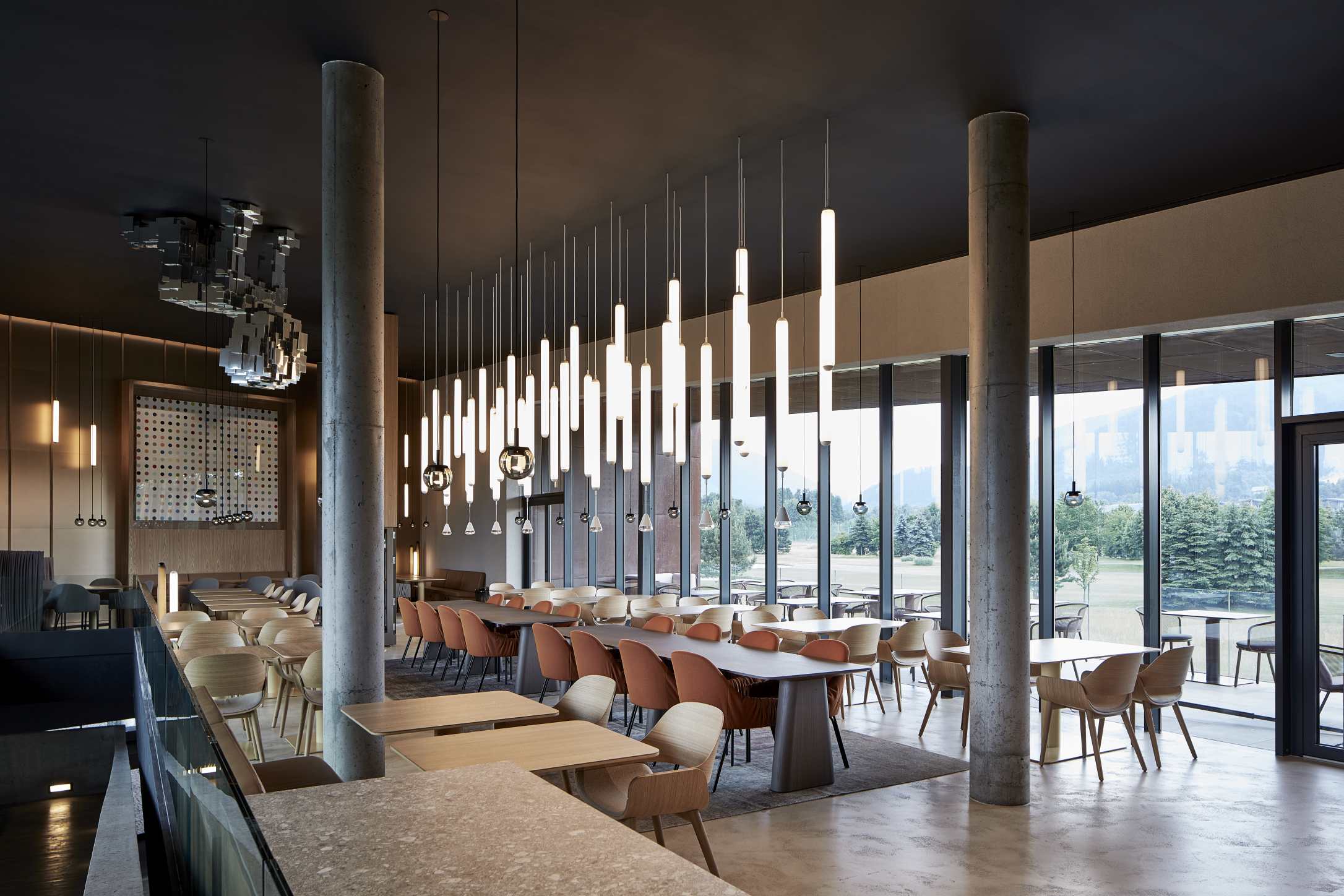 Puro Solo Hanging Lamp - vertikales Mattglas