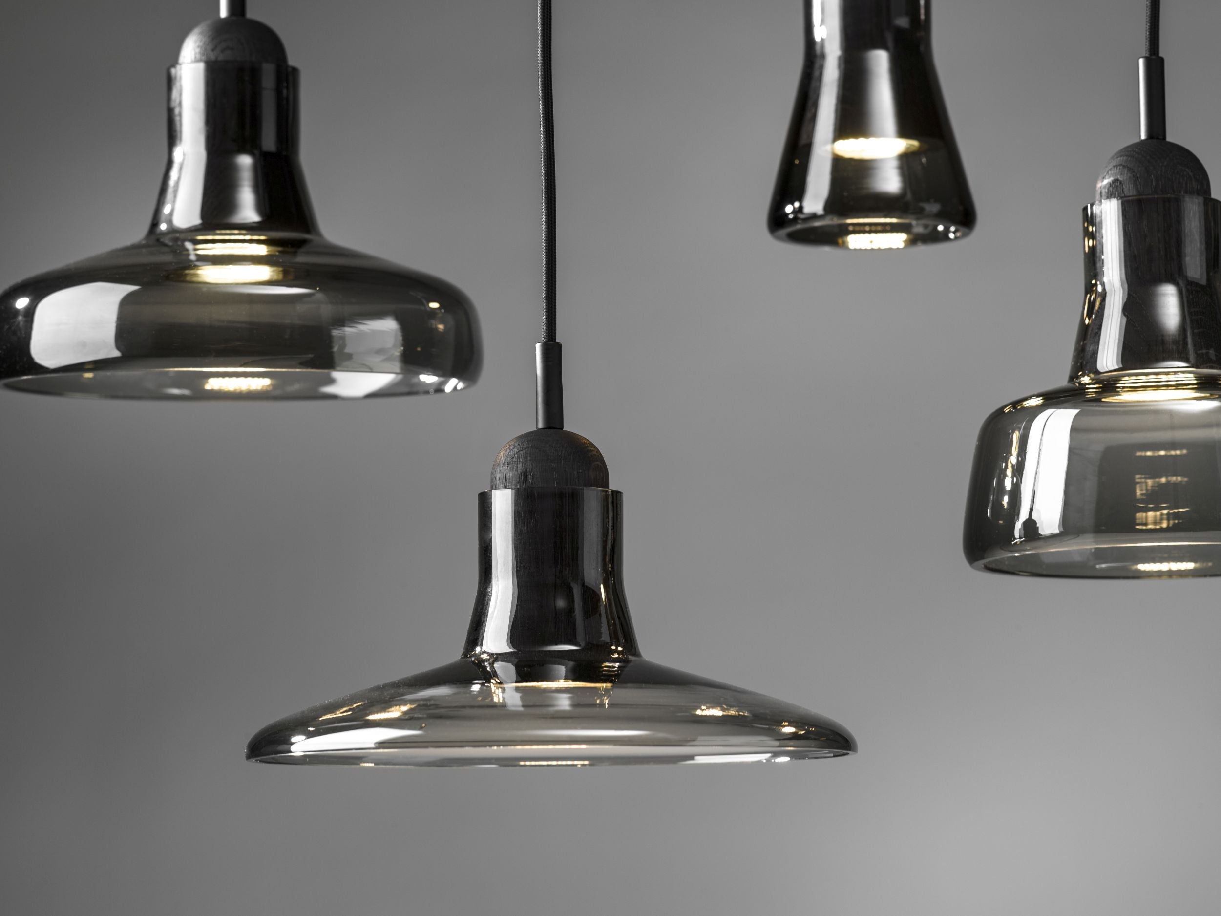 Schatten Hanging Lampe - Rechteckige kleine glänzende Glas einstellen