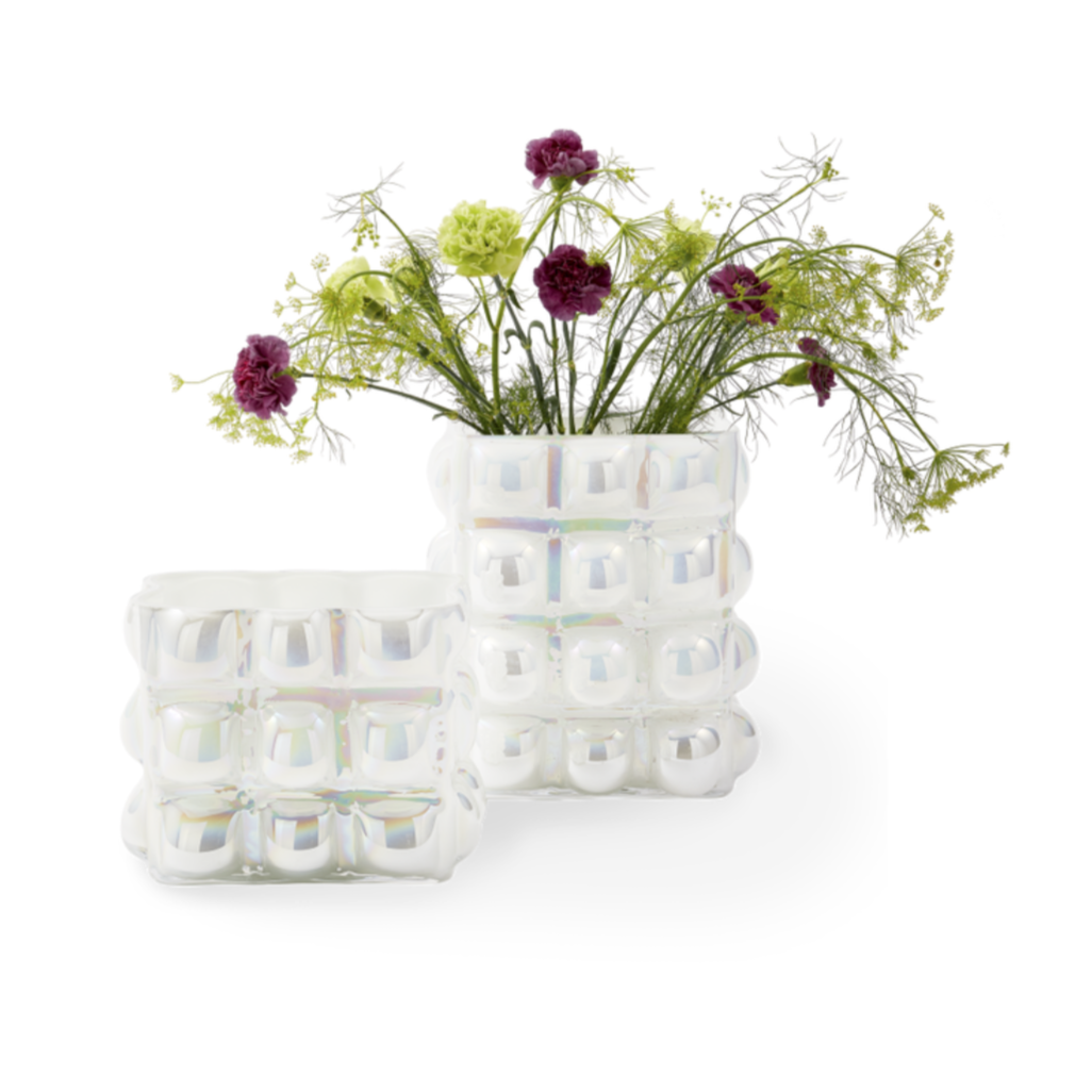 BUBBLE white glossy vase