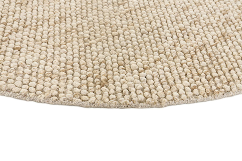 Beige round rug BUBBLES