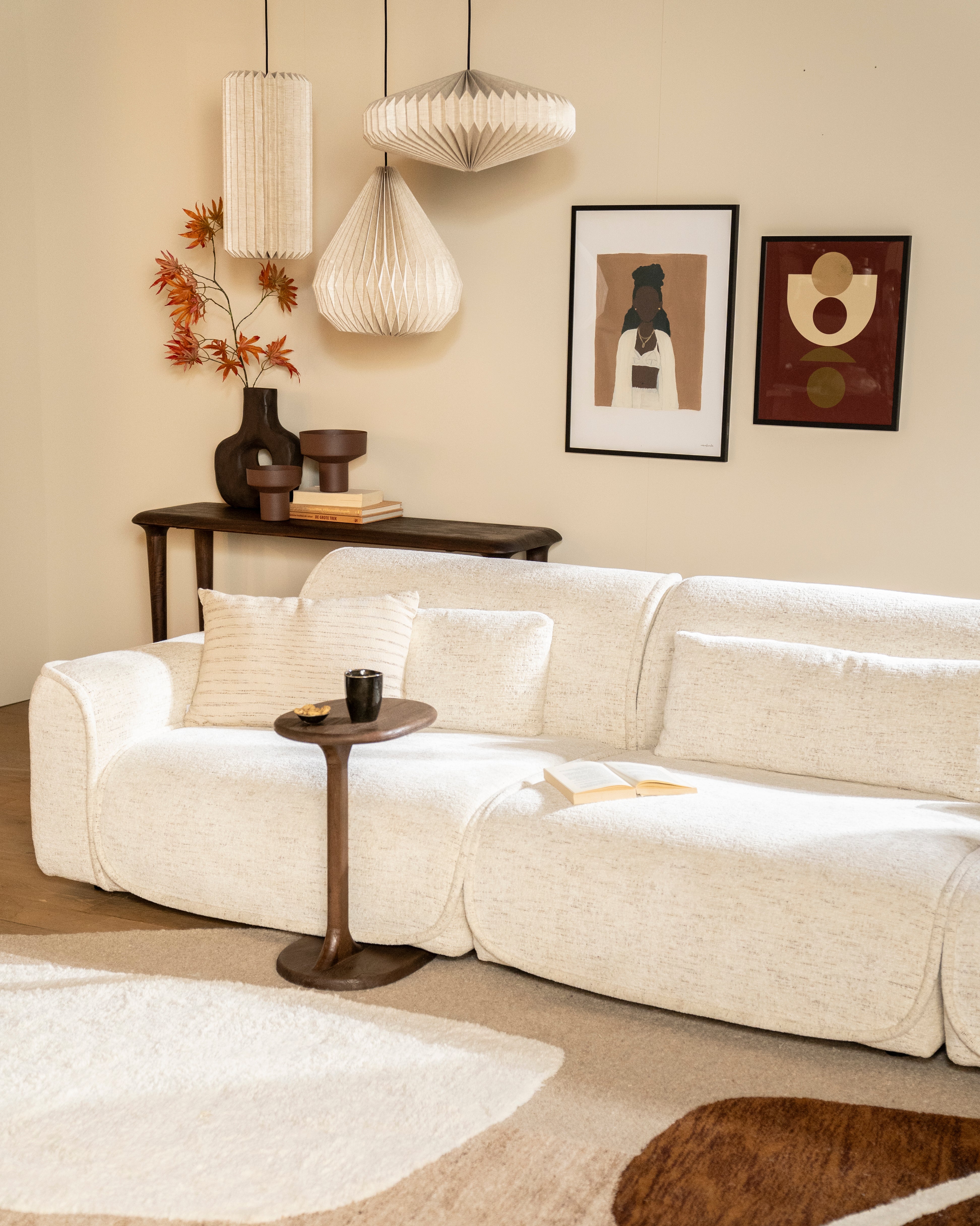 Pendelleuchte ZUKI aus Papier und Leinen