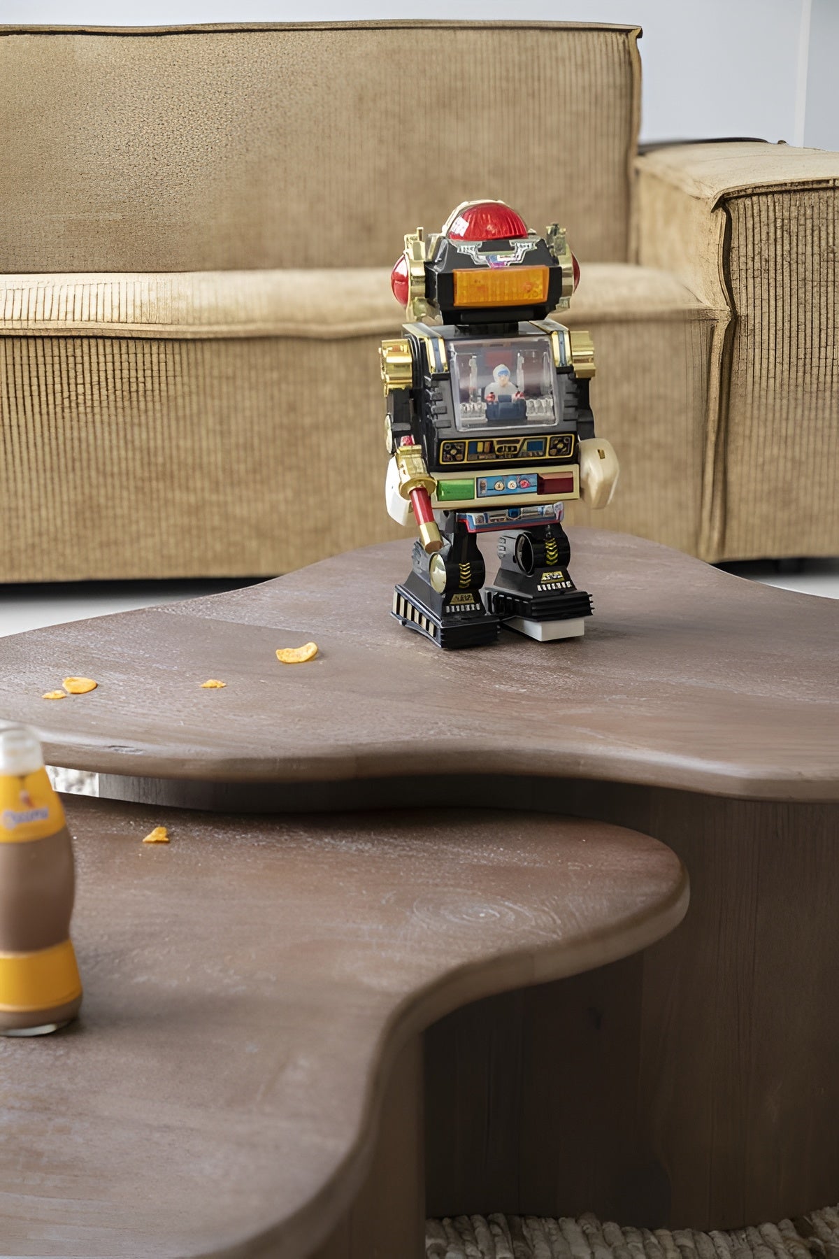 Set van salontafels FALL donkerbruin mango hout