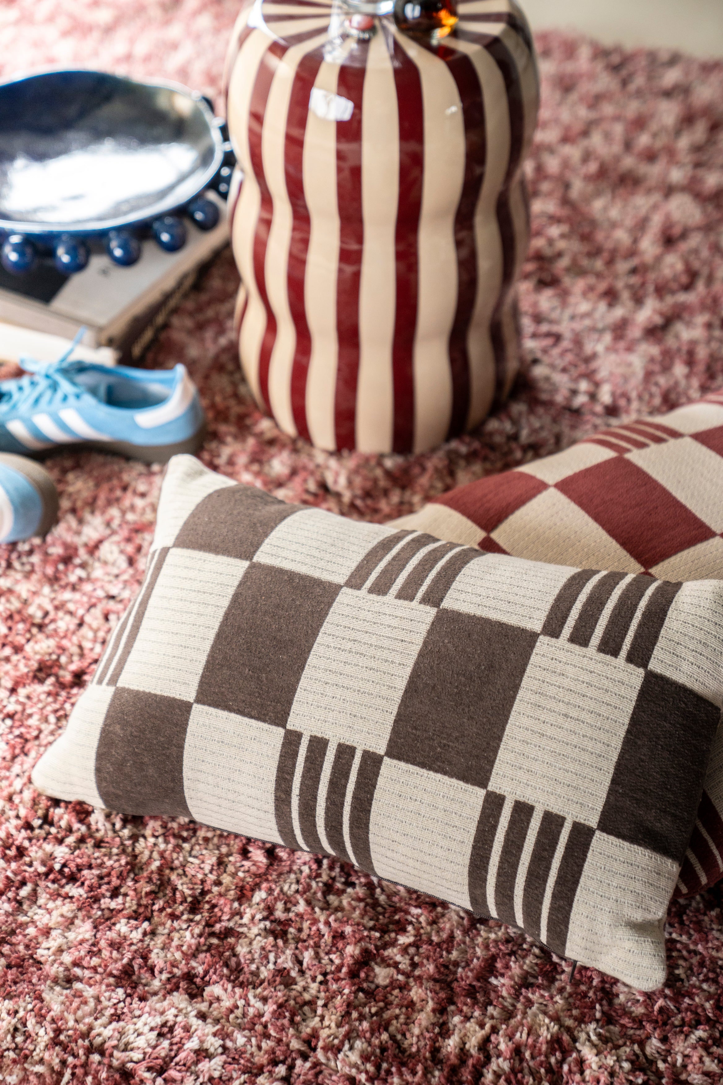 Kissen TWIST braun mit beige