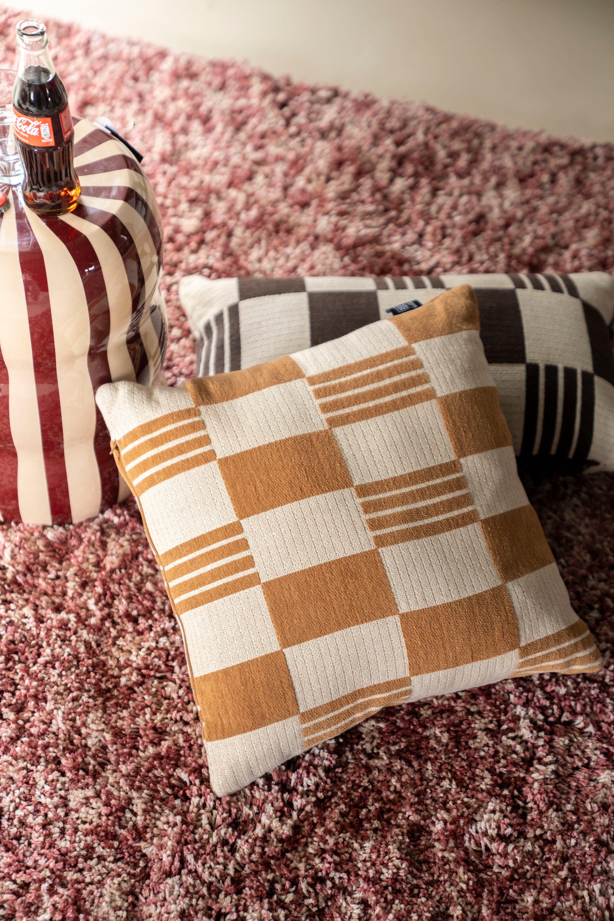 Kussen TWIST groen met beige