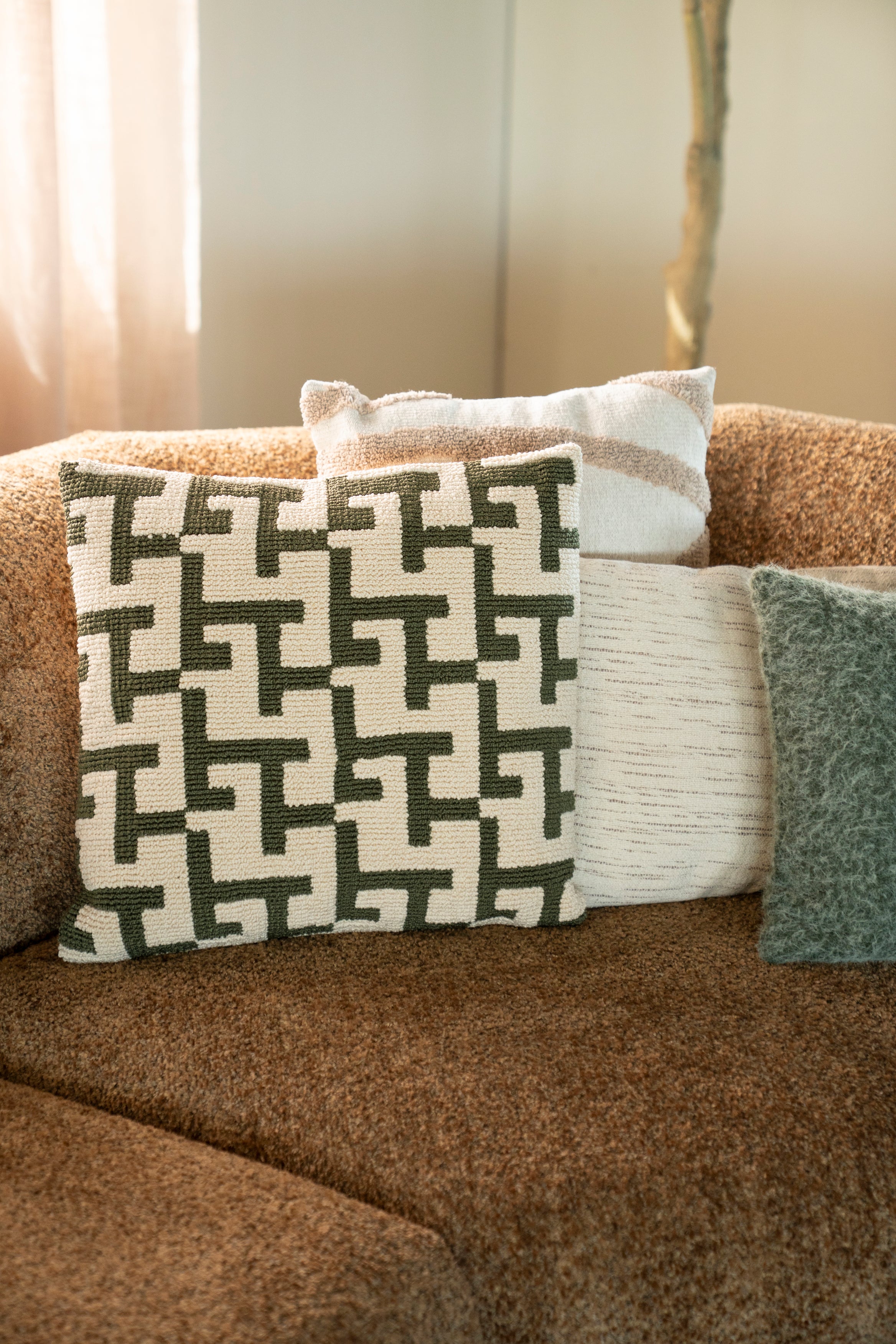 Kissen ZIGGY burgunderrot mit Beige