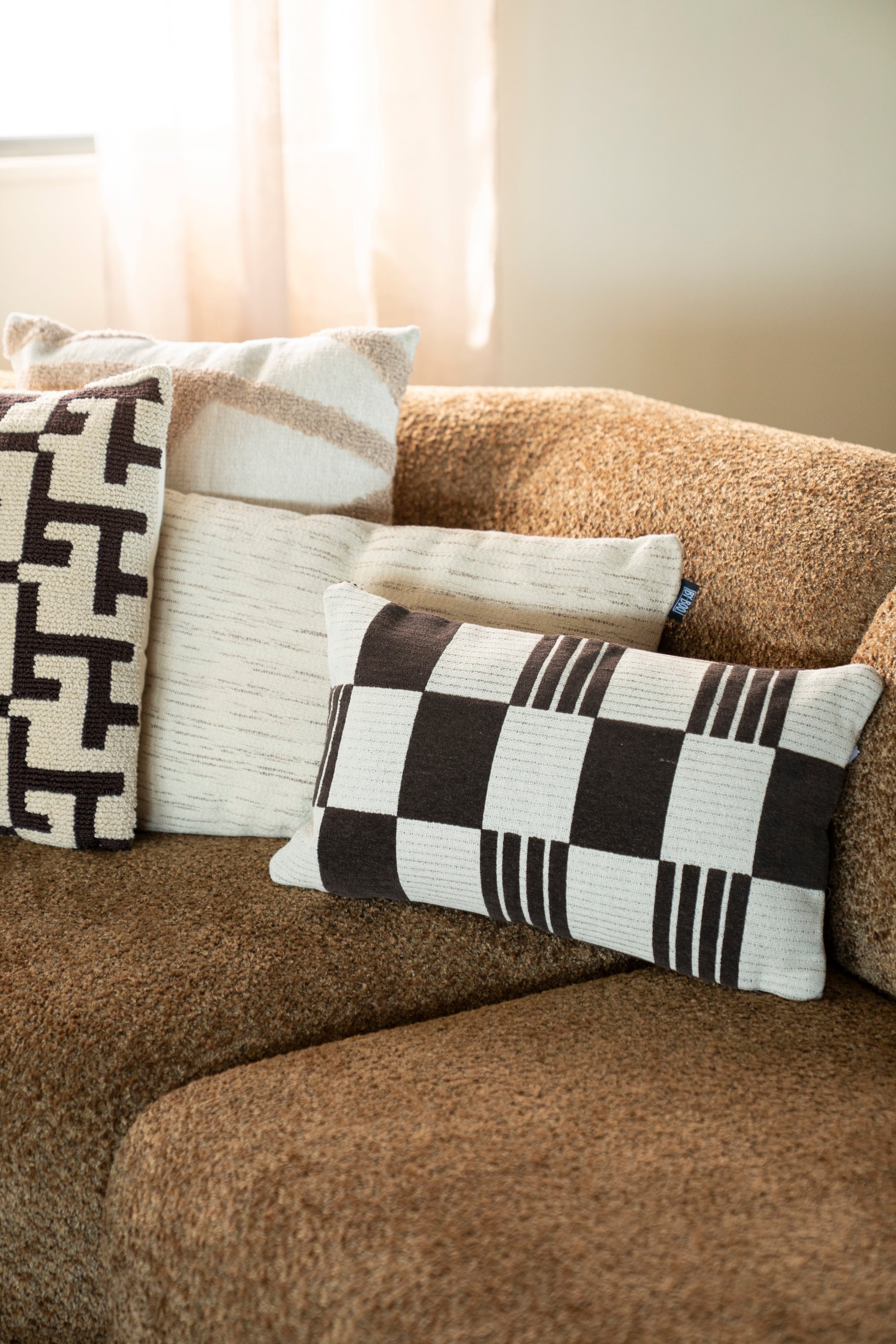 Kissen TWIST braun mit beige