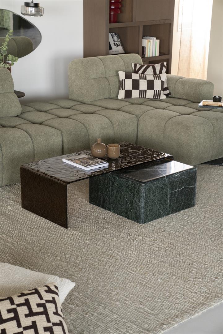 Couchtisch RIPPLE dunkelbraunes Glas