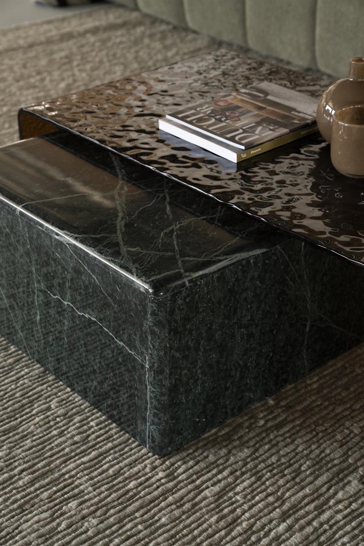 Couchtisch RIPPLE dunkelbraunes Glas